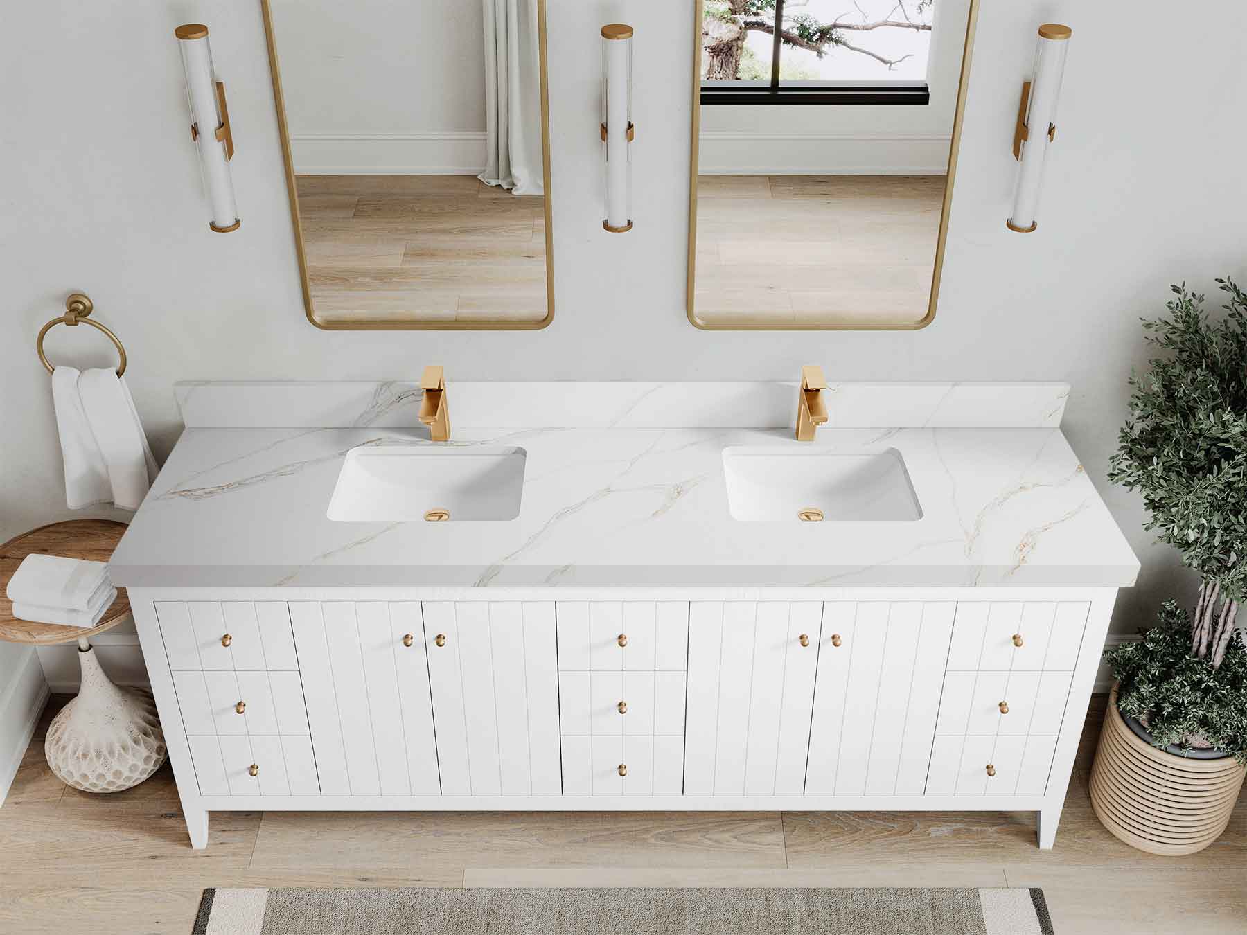 Atlanta 84 in. W x 22 in. D Double Sink Bathroom Vanity - Image 31