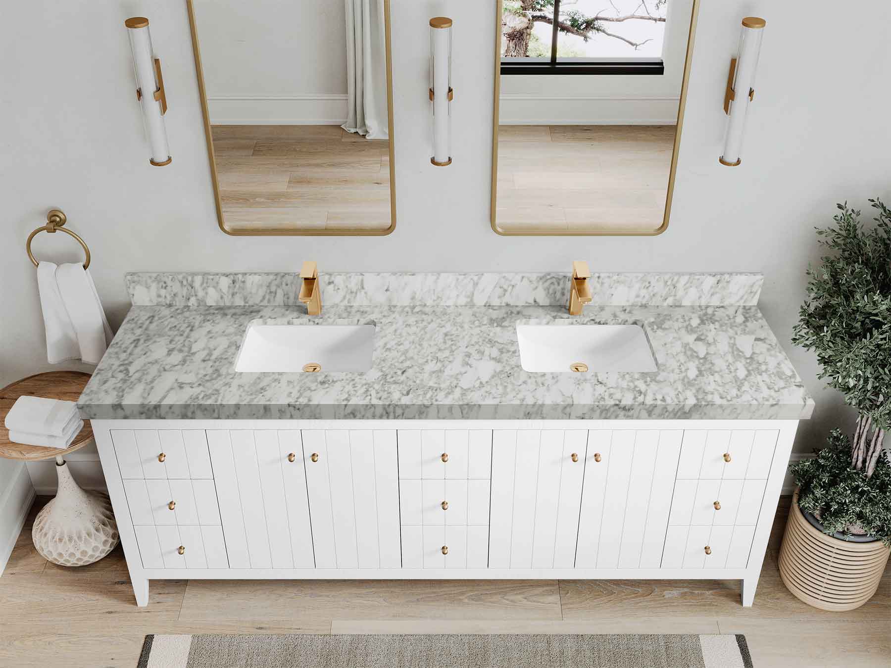 Atlanta 84 in. W x 22 in. D Double Sink Bathroom Vanity - Image 33
