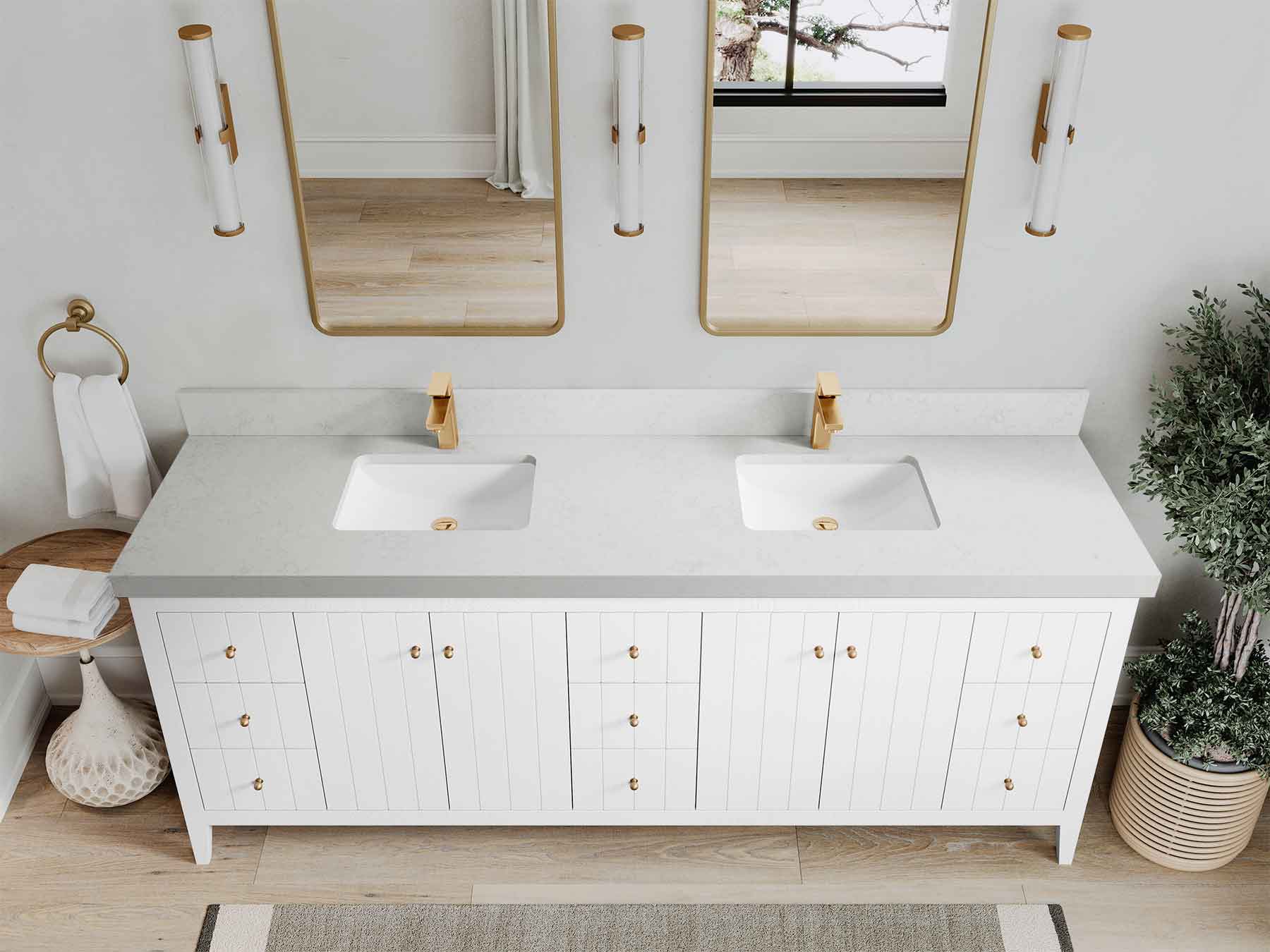 Atlanta 84 in. W x 22 in. D Double Sink Bathroom Vanity - Image 35