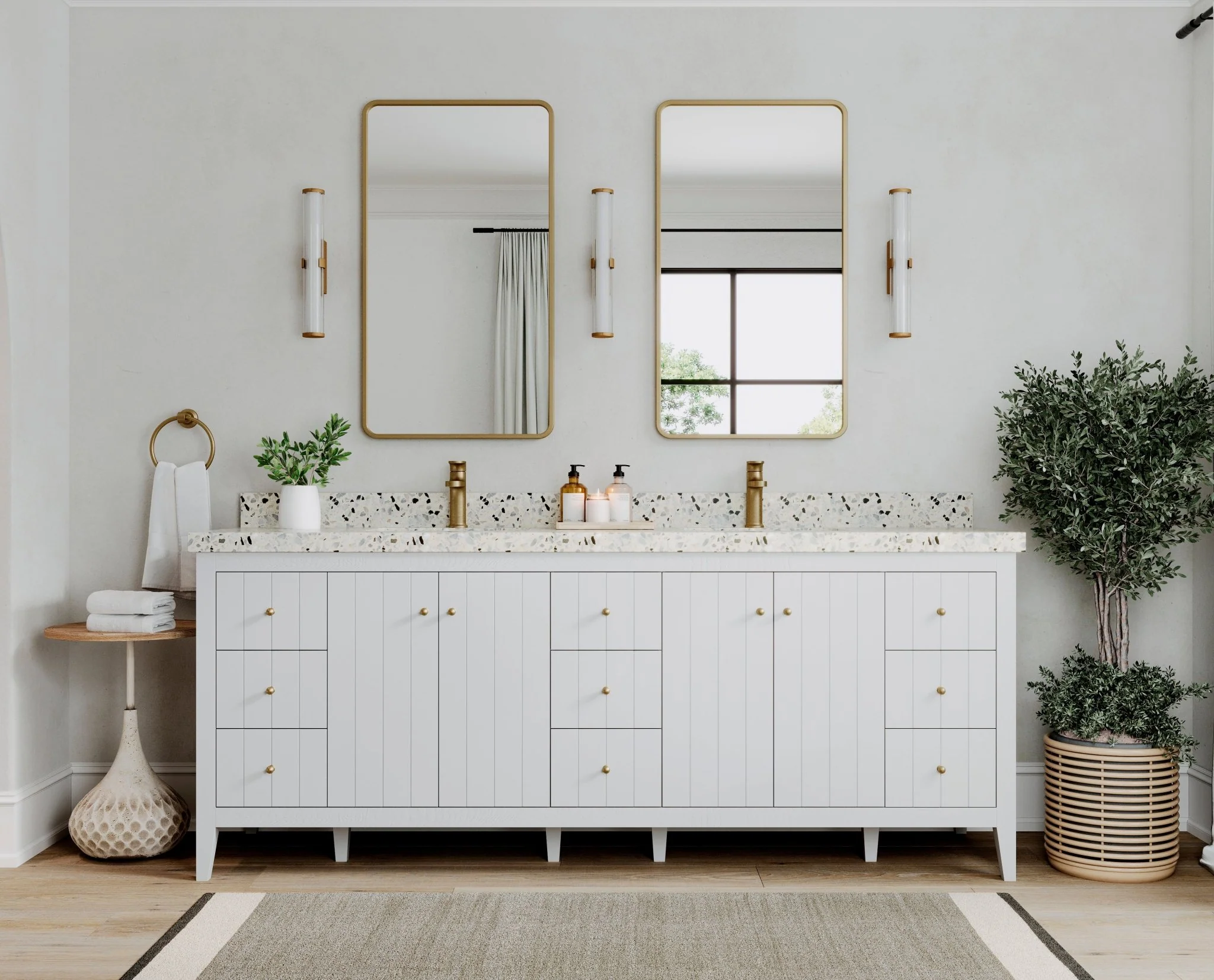 Atlanta 84 in. W x 22 in. D Double Sink Bathroom Vanity - Image 4