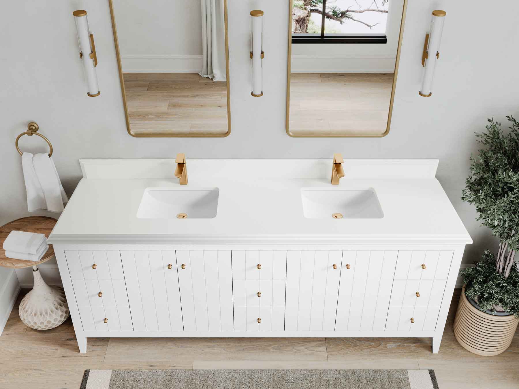 Atlanta 84 in. W x 22 in. D Double Sink Bathroom Vanity - Image 41