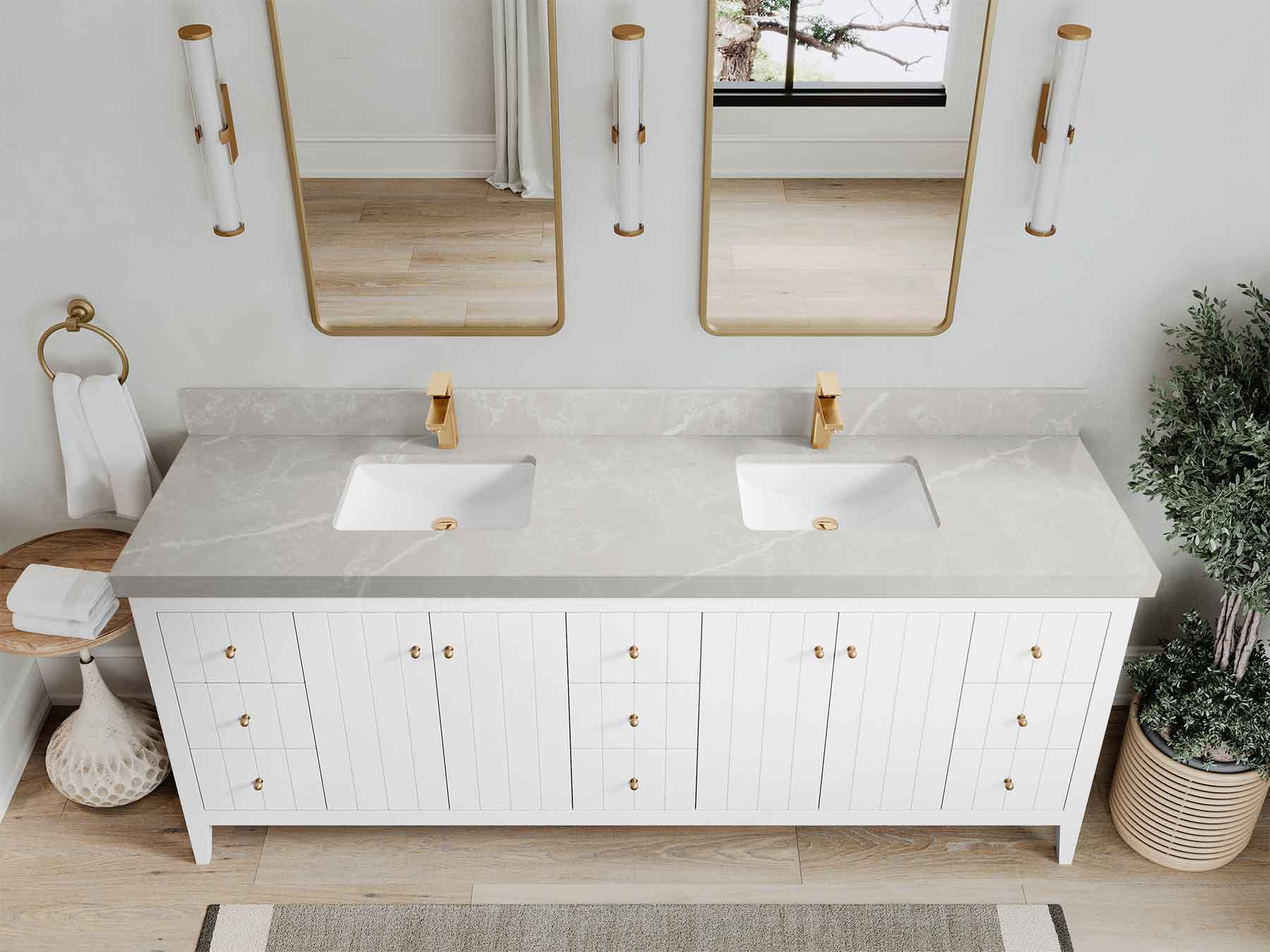 Atlanta 84 in. W x 22 in. D Double Sink Bathroom Vanity - Image 45