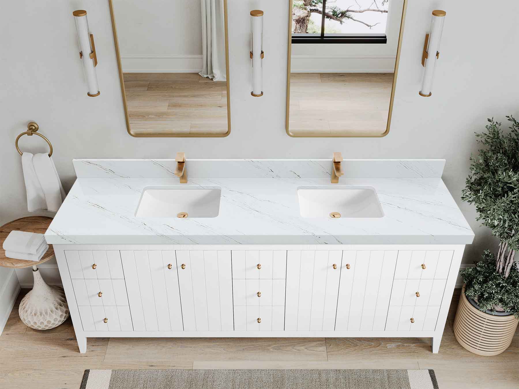 Atlanta 84 in. W x 22 in. D Double Sink Bathroom Vanity - Image 47