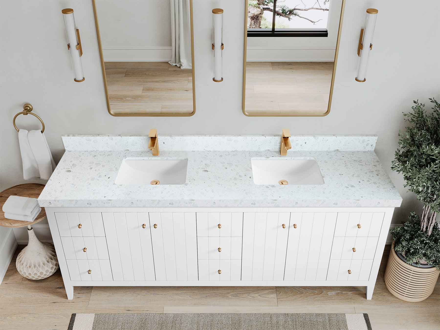 Atlanta 84 in. W x 22 in. D Double Sink Bathroom Vanity - Image 51