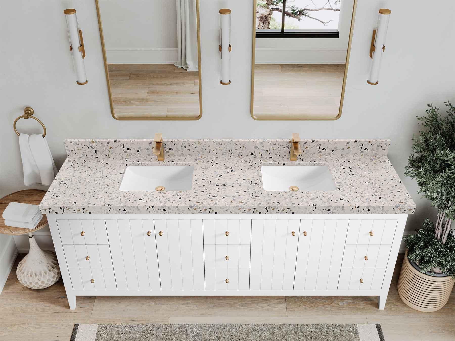 Atlanta 84 in. W x 22 in. D Double Sink Bathroom Vanity - Image 53