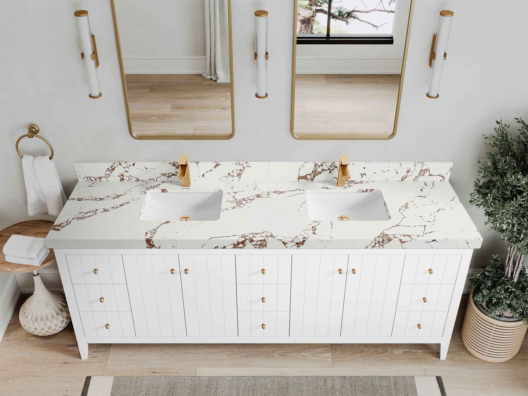 Atlanta 84 in. W x 22 in. D Double Sink Bathroom Vanity - Image 55