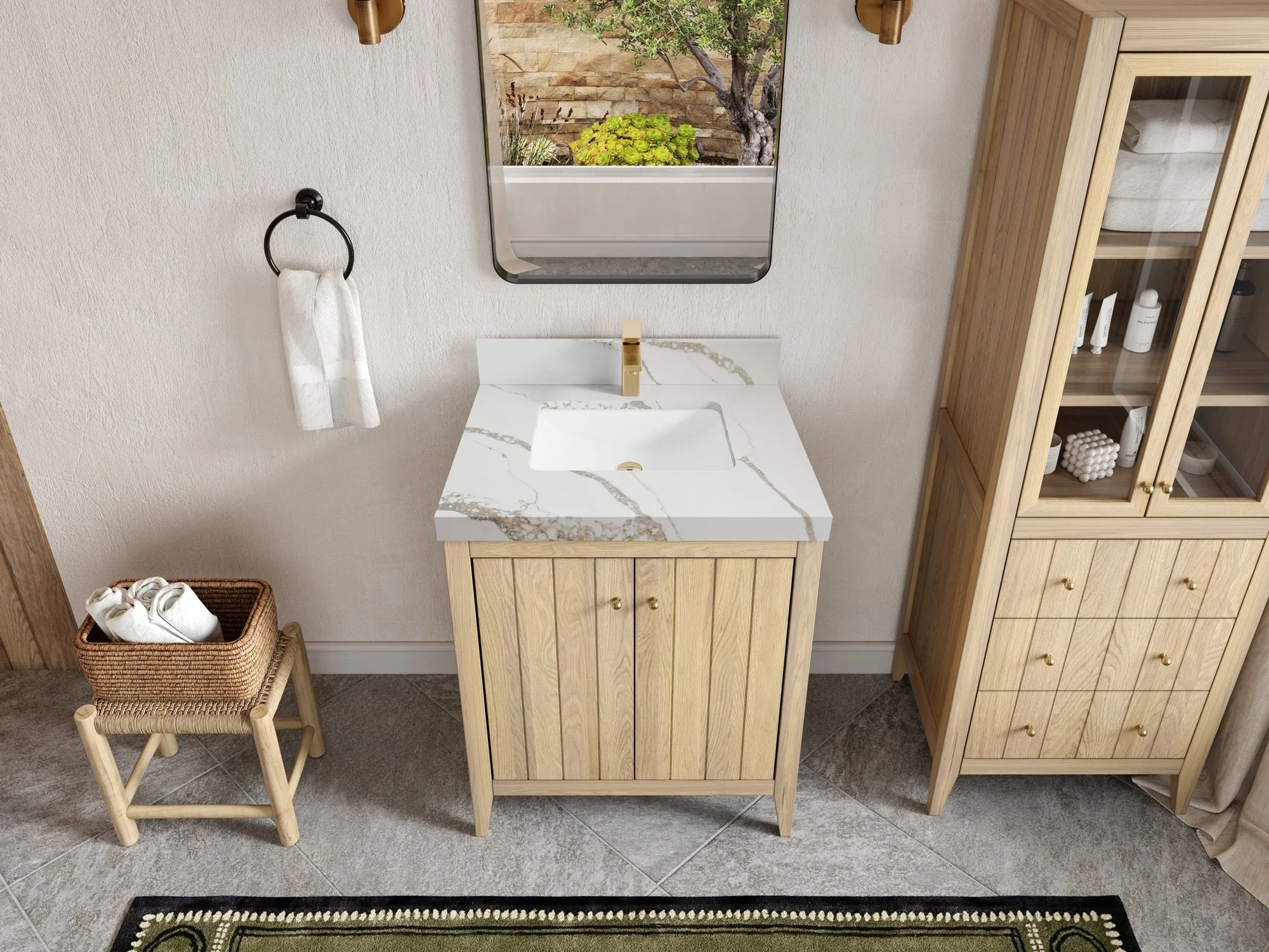 Atlanta White Oak 30 in. W x 22 in. D Single Sink Bathroom Vanity - Image 11