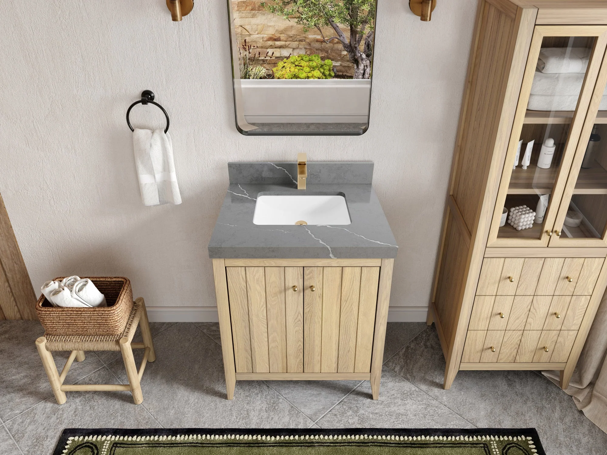 Atlanta White Oak 30 in. W x 22 in. D Single Sink Bathroom Vanity - Image 21