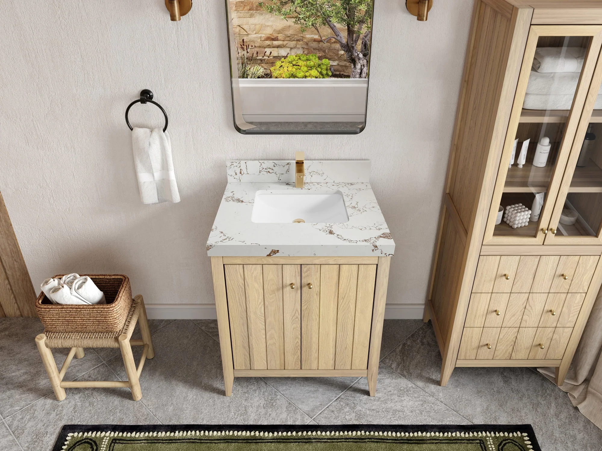 Atlanta White Oak 30 in. W x 22 in. D Single Sink Bathroom Vanity - Image 23