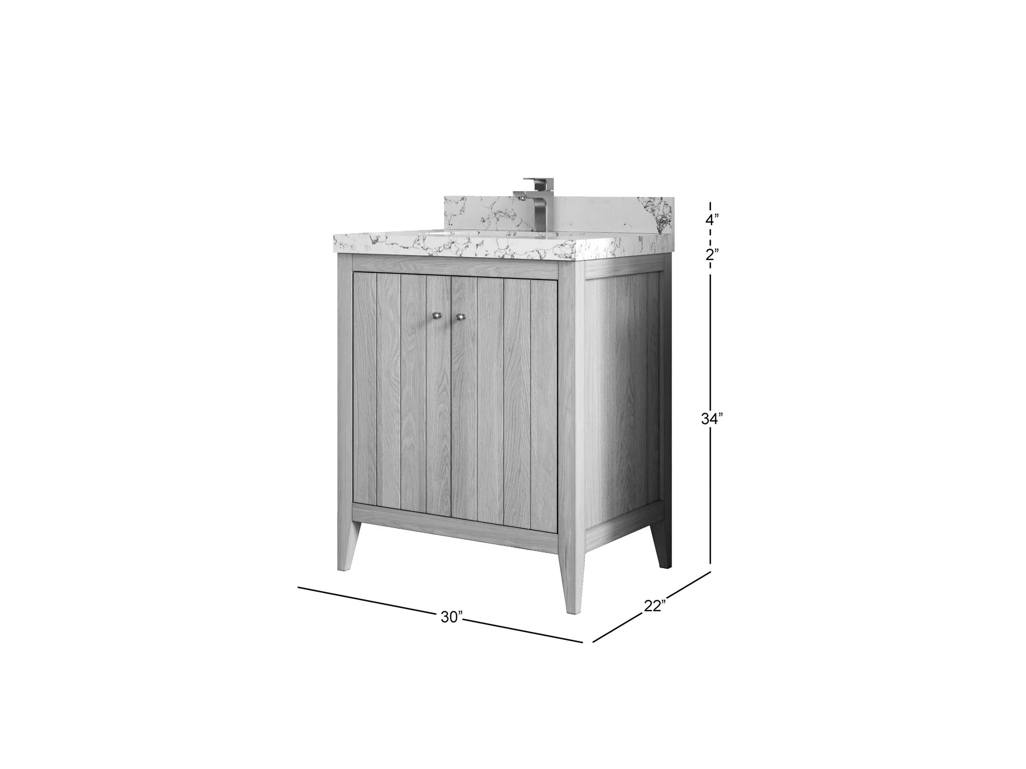 Atlanta White Oak 30 in. W x 22 in. D Single Sink Bathroom Vanity - Image 5