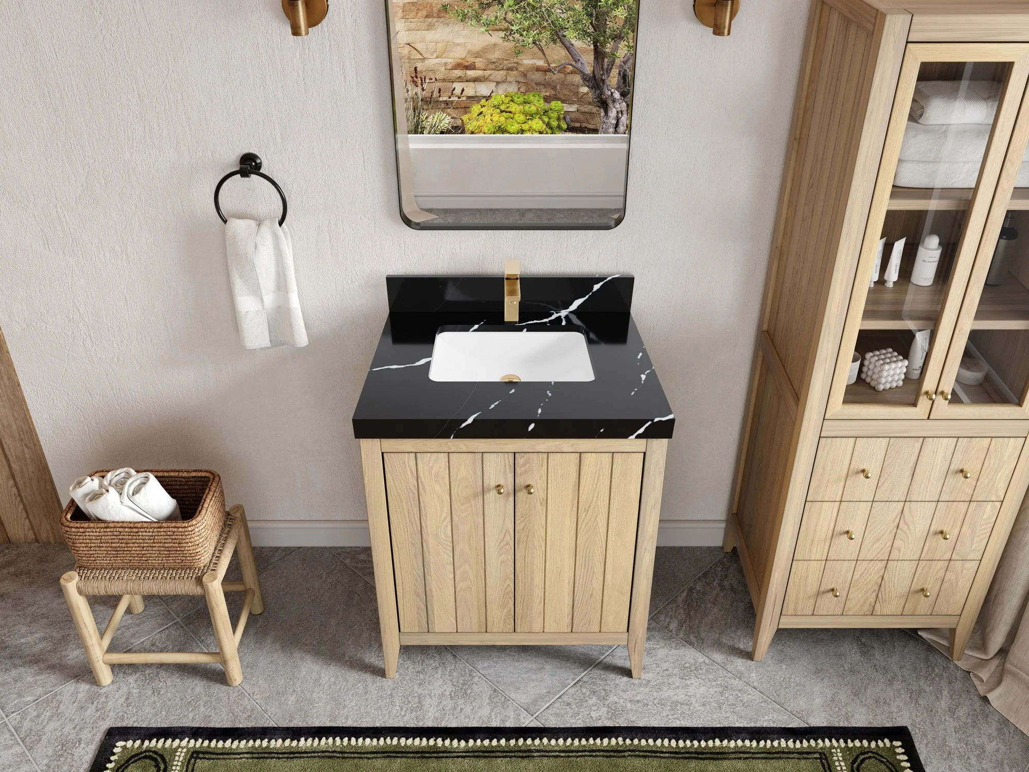 Atlanta White Oak 30 in. W x 22 in. D Single Sink Bathroom Vanity - Image 8
