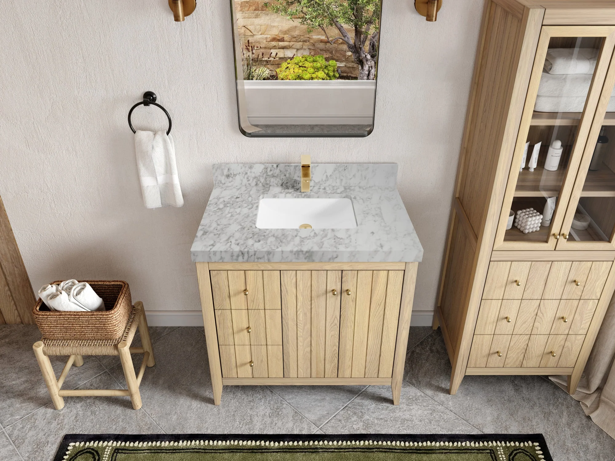 Atlanta White Oak 36 W x 22 D Center Sink Vanity for Elegant Bathrooms - Image 10