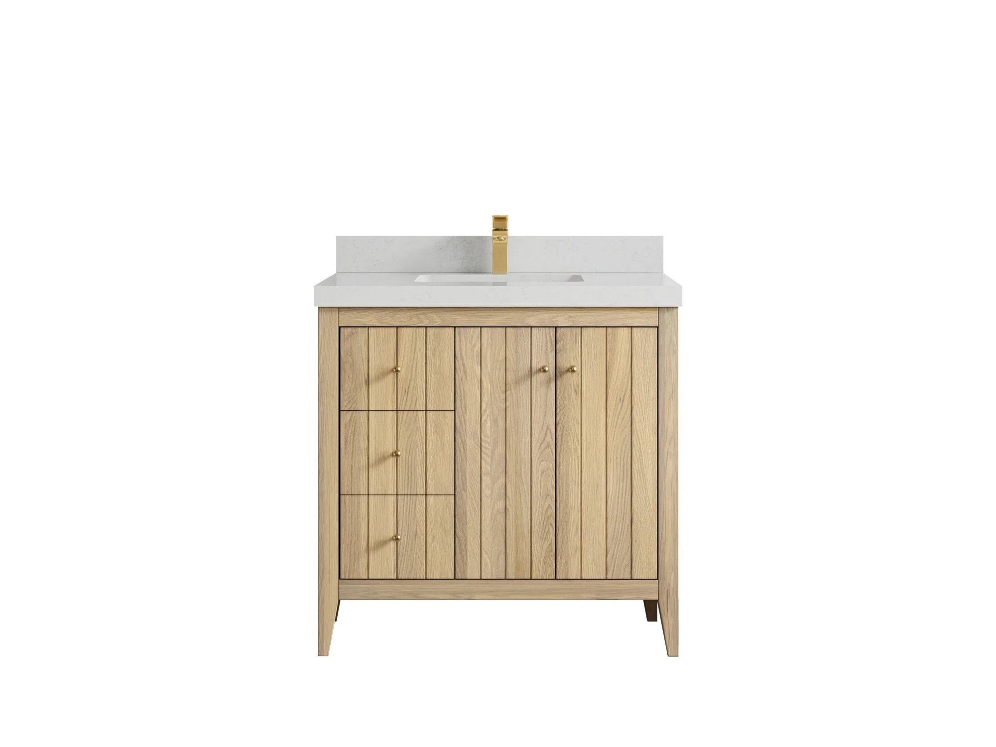 Atlanta White Oak 36 W x 22 D Center Sink Vanity for Elegant Bathrooms - Image 13