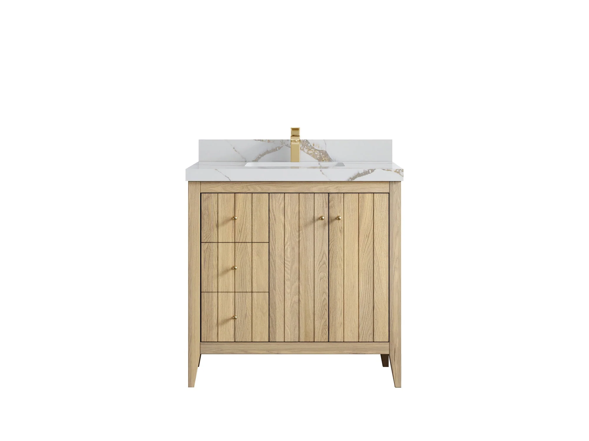 Atlanta White Oak 36 W x 22 D Center Sink Vanity for Elegant Bathrooms - Image 15