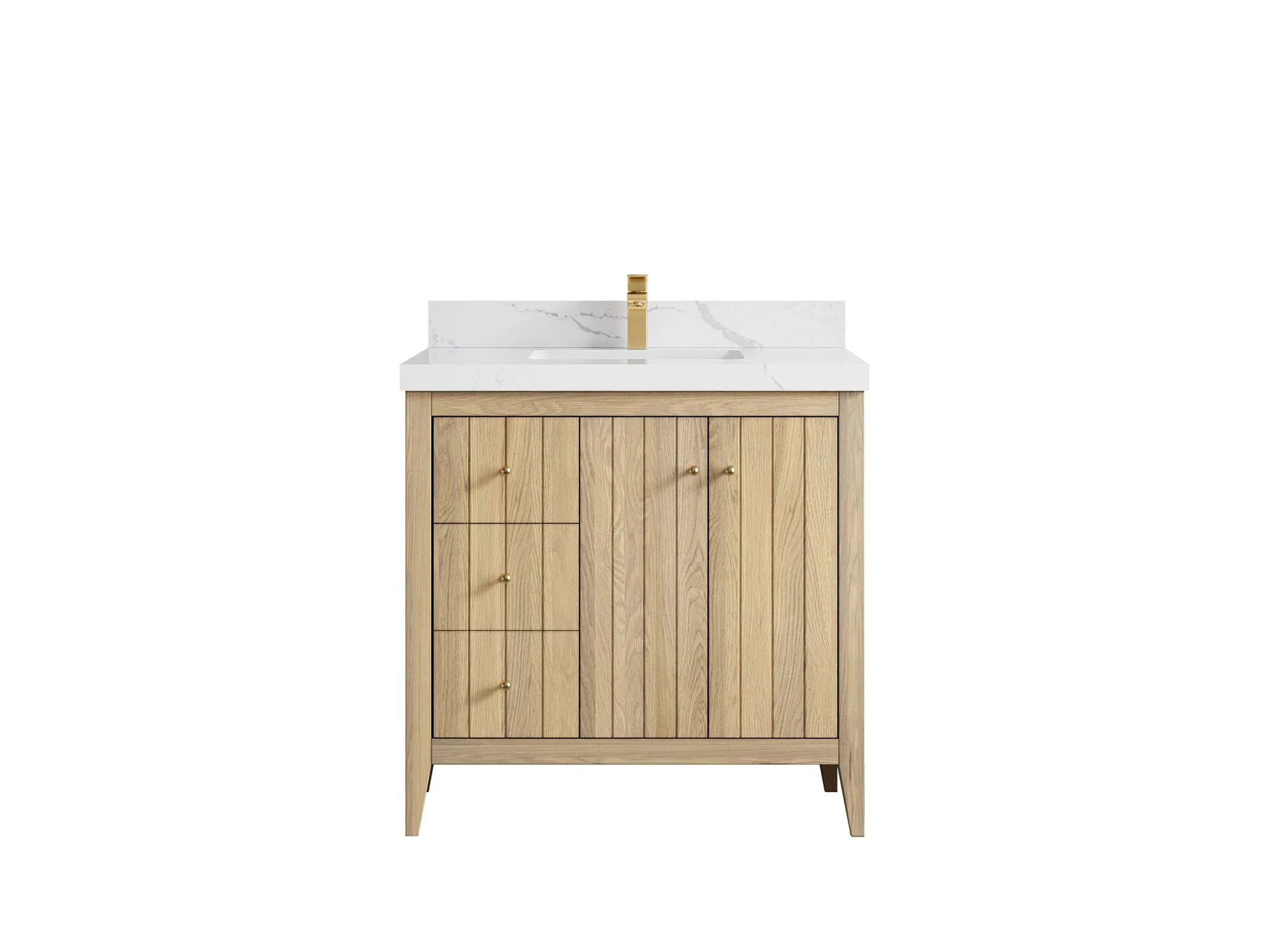 Atlanta White Oak 36 W x 22 D Center Sink Vanity for Elegant Bathrooms - Image 17