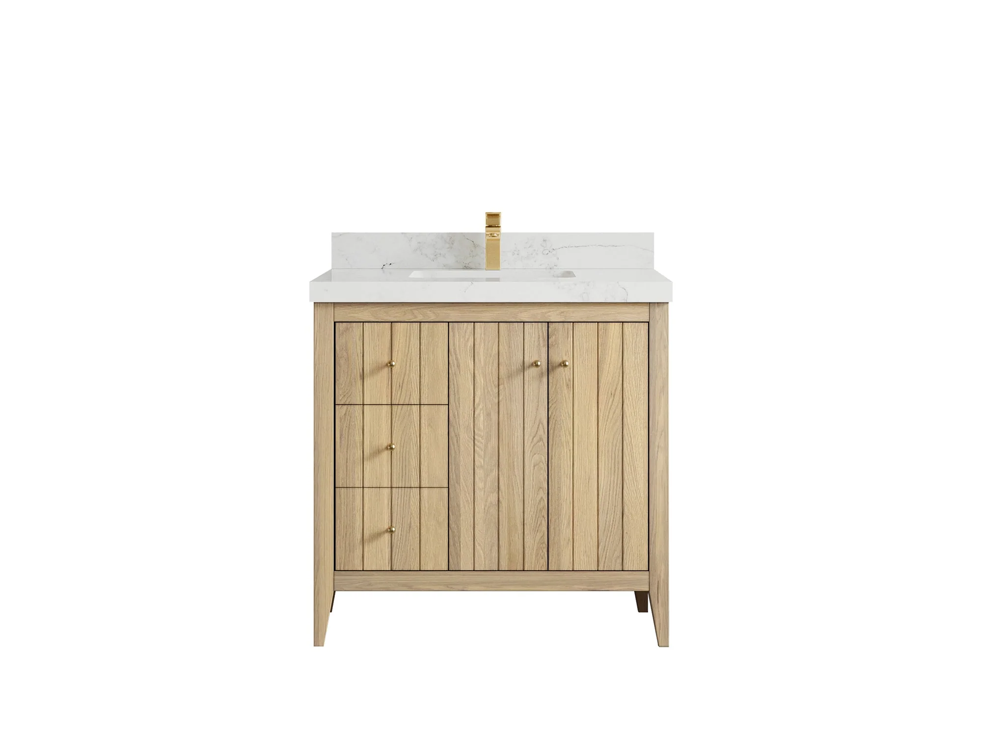 Atlanta White Oak 36 W x 22 D Center Sink Vanity for Elegant Bathrooms - Image 19