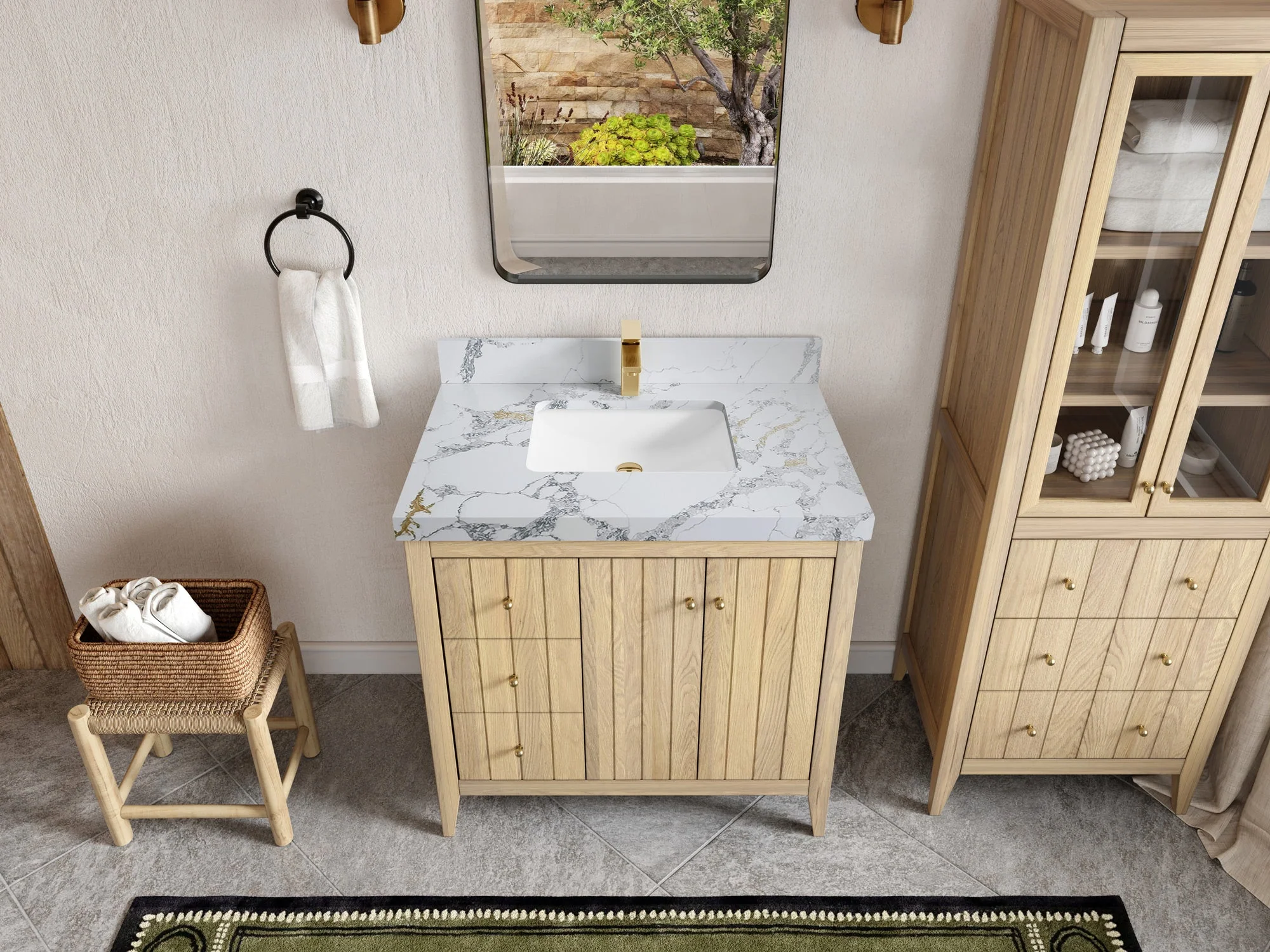 Atlanta White Oak 36 W x 22 D Center Sink Vanity for Elegant Bathrooms - Image 20
