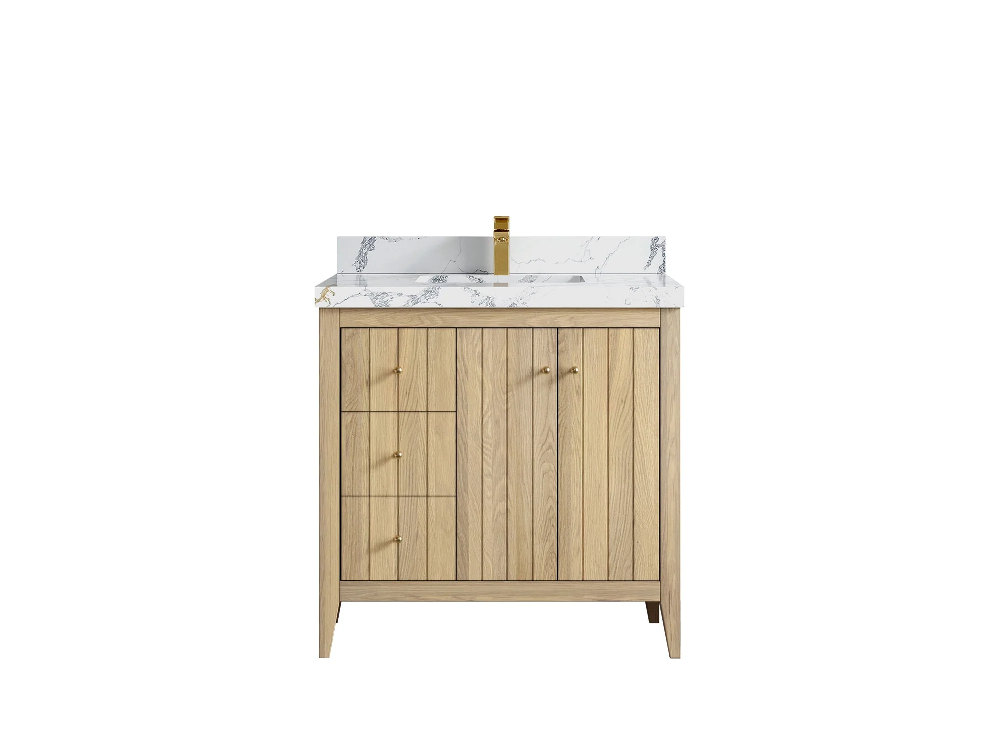 Atlanta White Oak 36 W x 22 D Center Sink Vanity for Elegant Bathrooms - Image 21