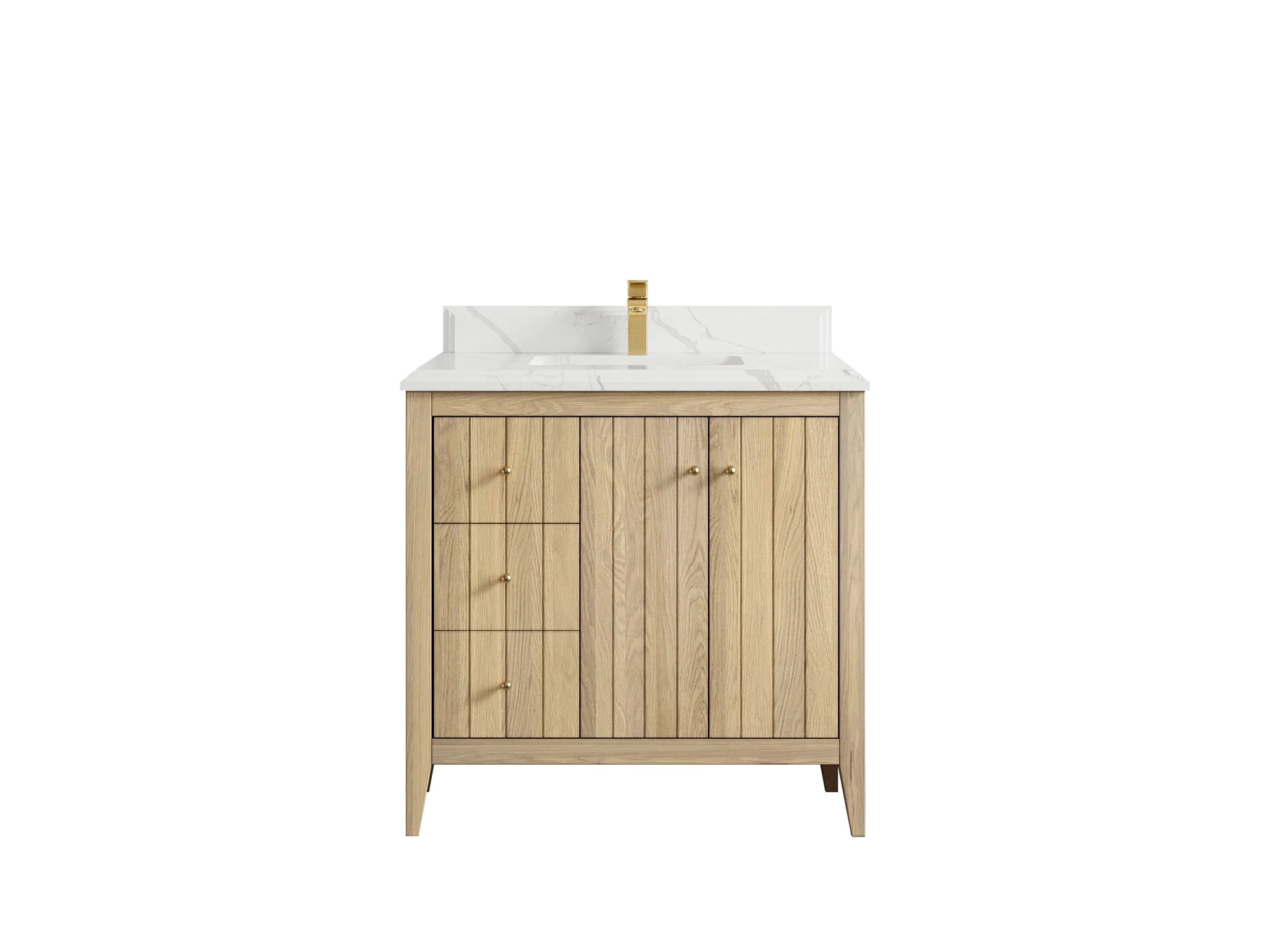 Atlanta White Oak 36 W x 22 D Center Sink Vanity for Elegant Bathrooms - Image 25