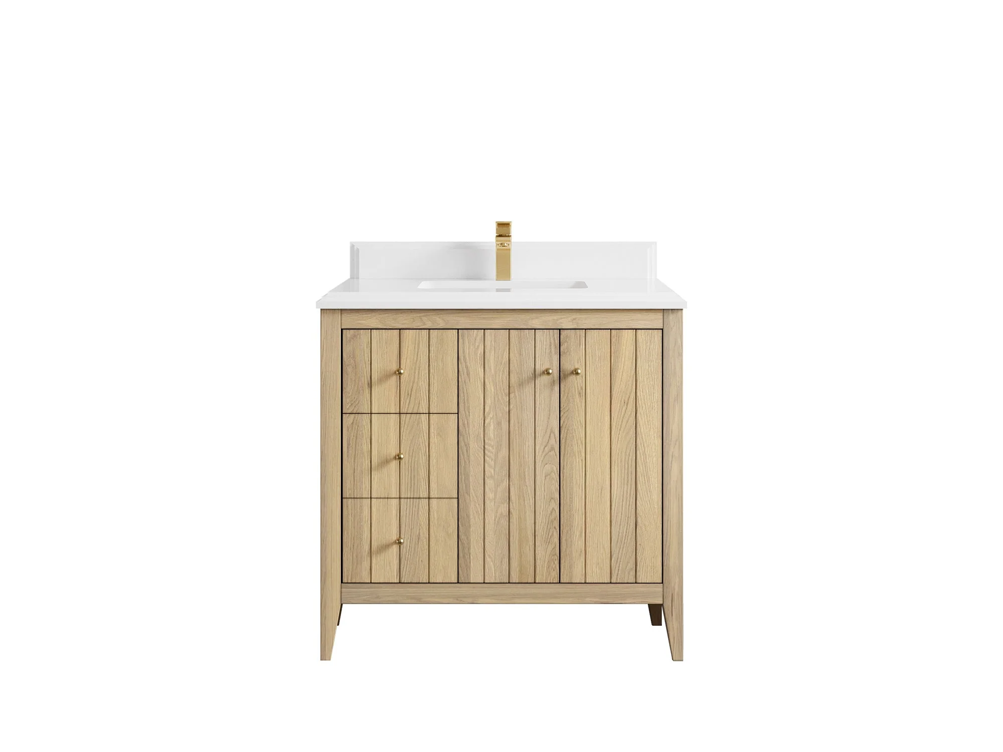 Atlanta White Oak 36 W x 22 D Center Sink Vanity for Elegant Bathrooms - Image 29