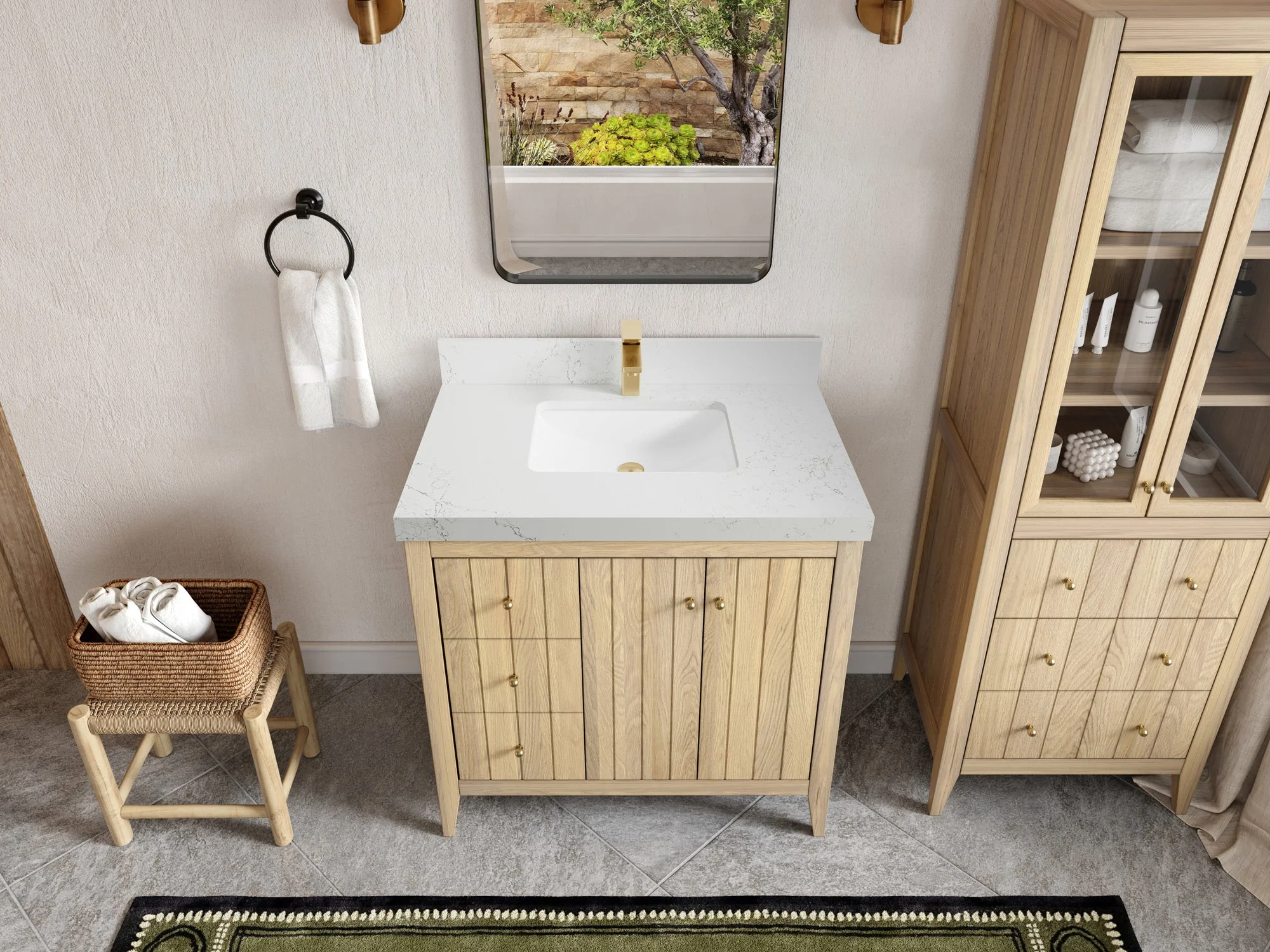Atlanta White Oak 36 W x 22 D Center Sink Vanity for Elegant Bathrooms - Image 30