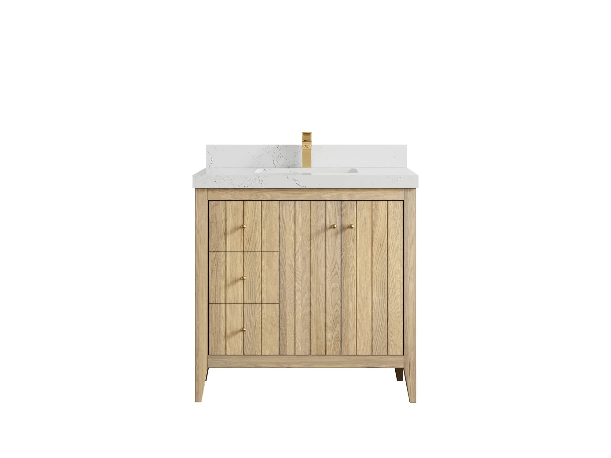 Atlanta White Oak 36 W x 22 D Center Sink Vanity for Elegant Bathrooms - Image 31