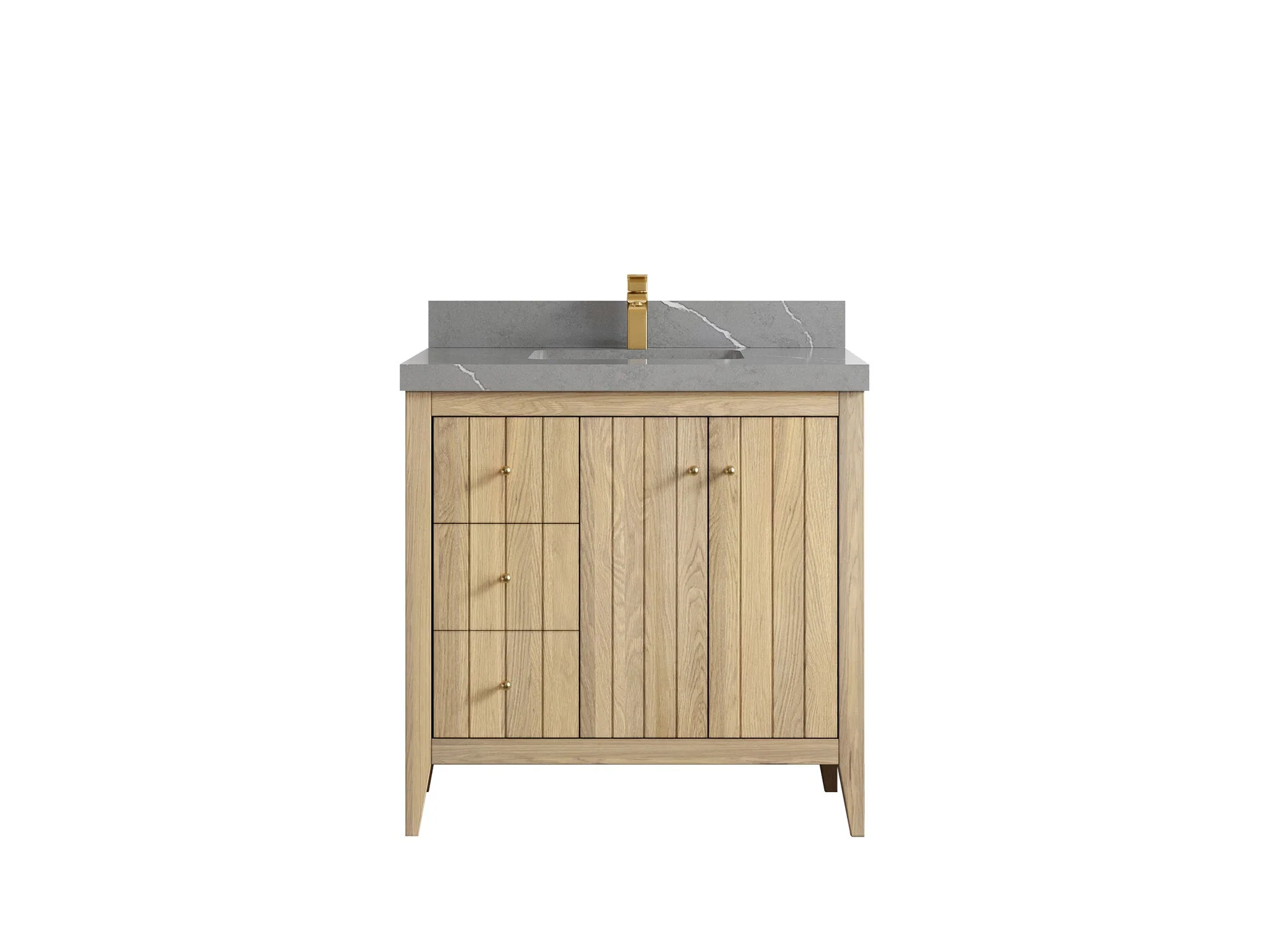 Atlanta White Oak 36 W x 22 D Center Sink Vanity for Elegant Bathrooms - Image 35