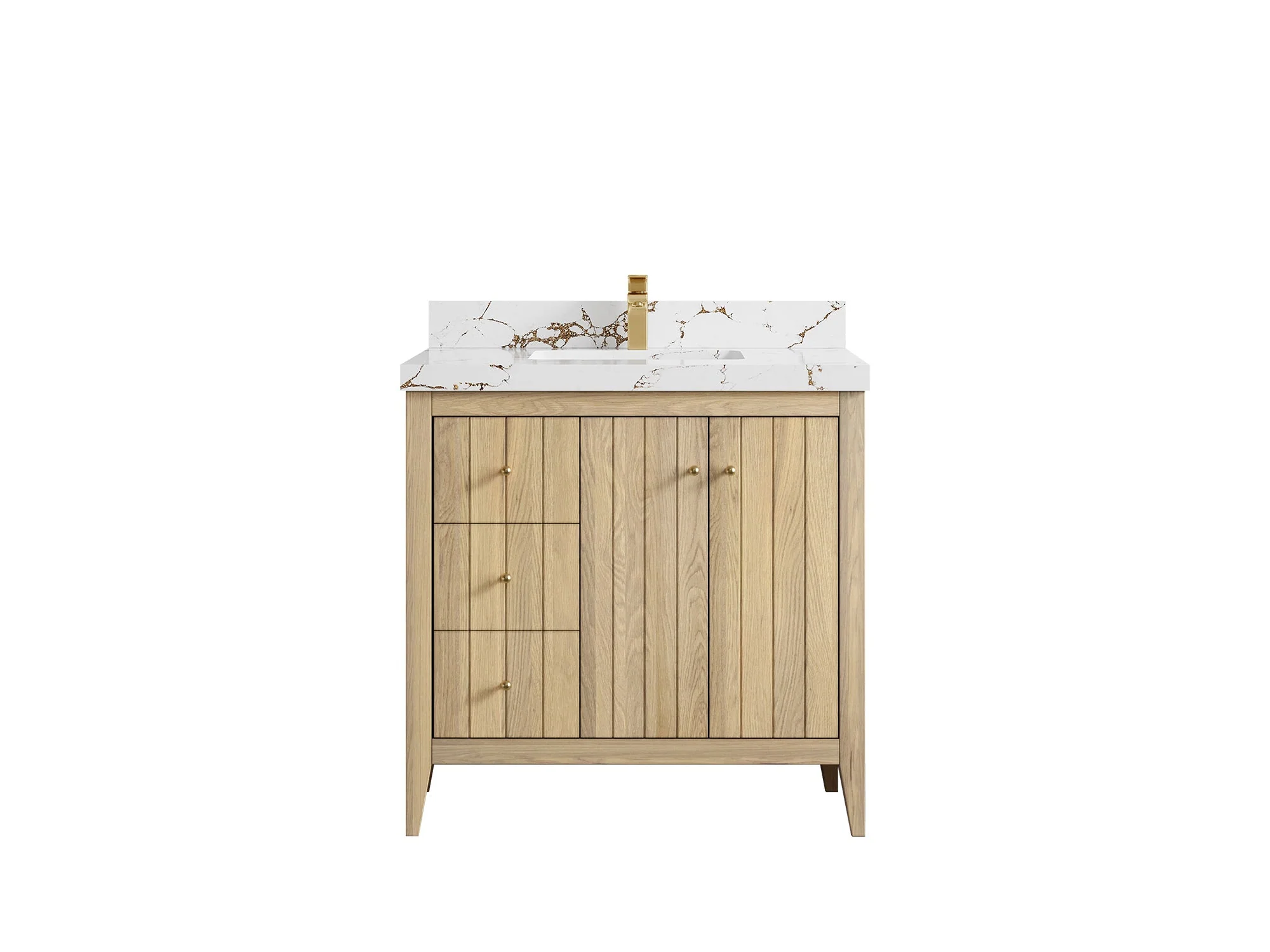 Atlanta White Oak 36 W x 22 D Center Sink Vanity for Elegant Bathrooms - Image 37