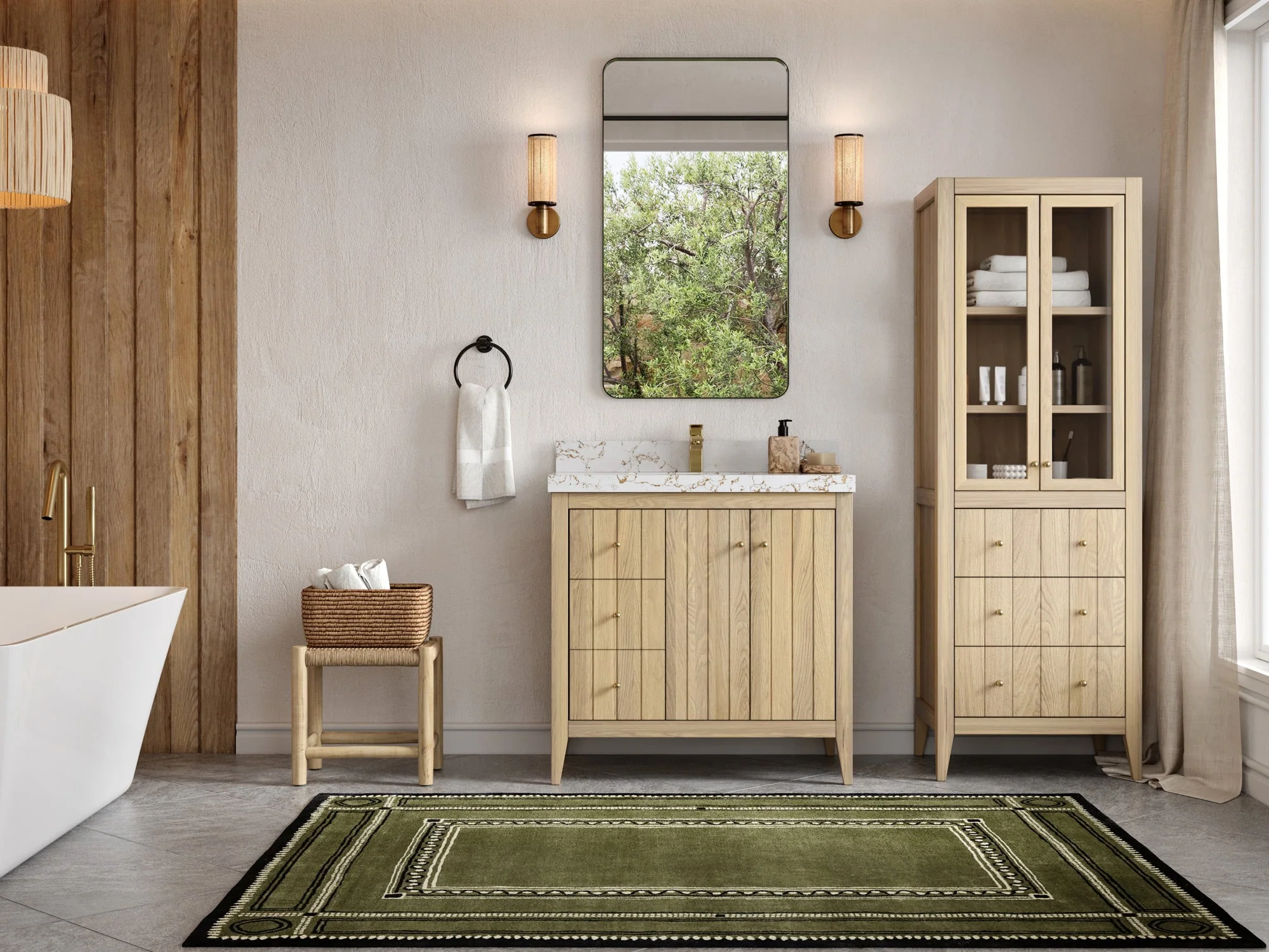 Atlanta White Oak 36 W x 22 D Center Sink Vanity for Elegant Bathrooms - Image 4