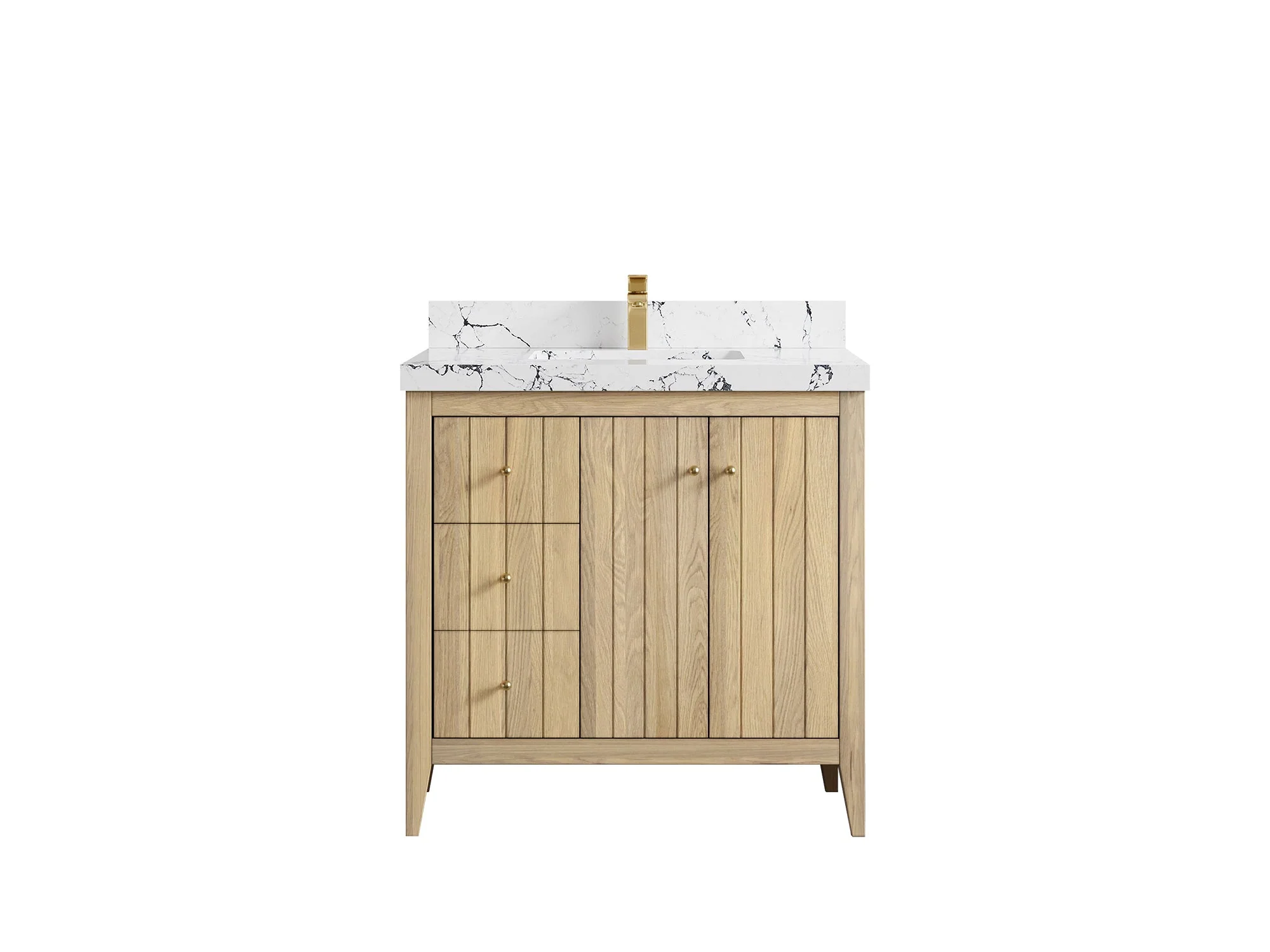 Atlanta White Oak 36 W x 22 D Center Sink Vanity for Elegant Bathrooms - Image 41