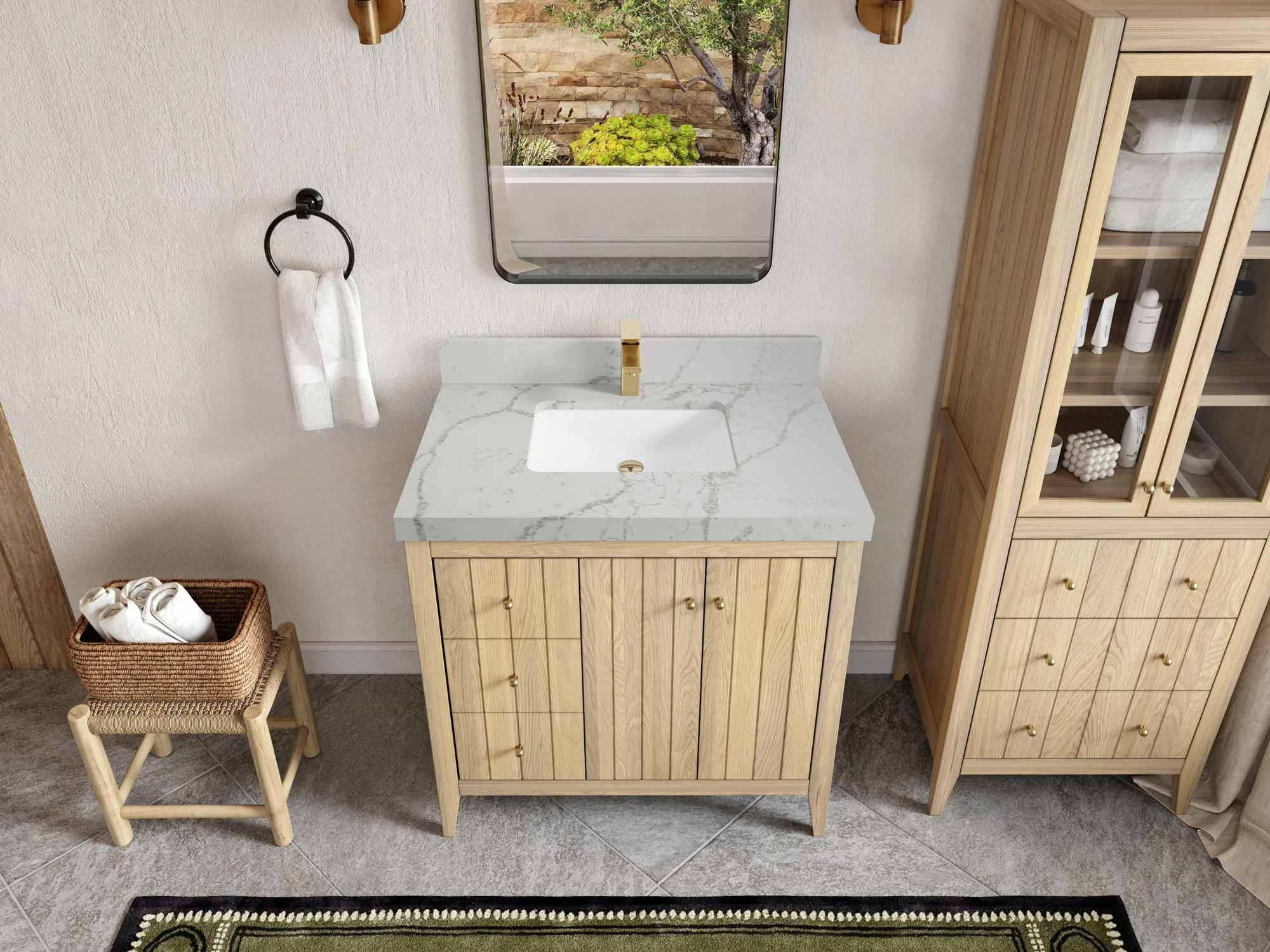 Atlanta White Oak 36 W x 22 D Center Sink Vanity for Elegant Bathrooms - Image 42