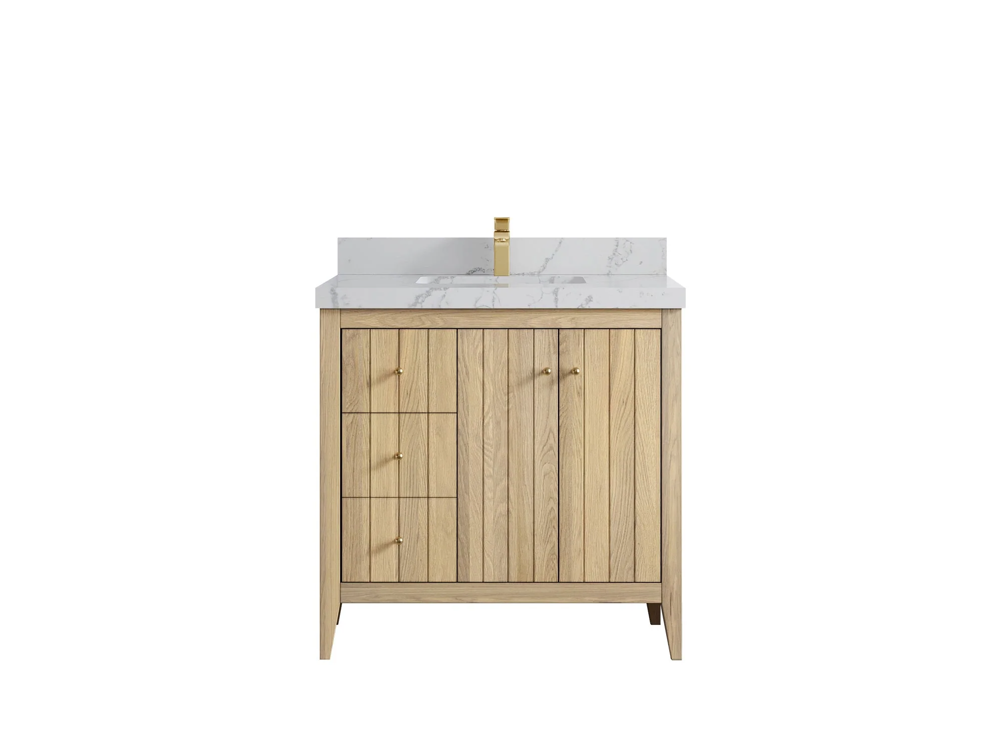 Atlanta White Oak 36 W x 22 D Center Sink Vanity for Elegant Bathrooms - Image 43