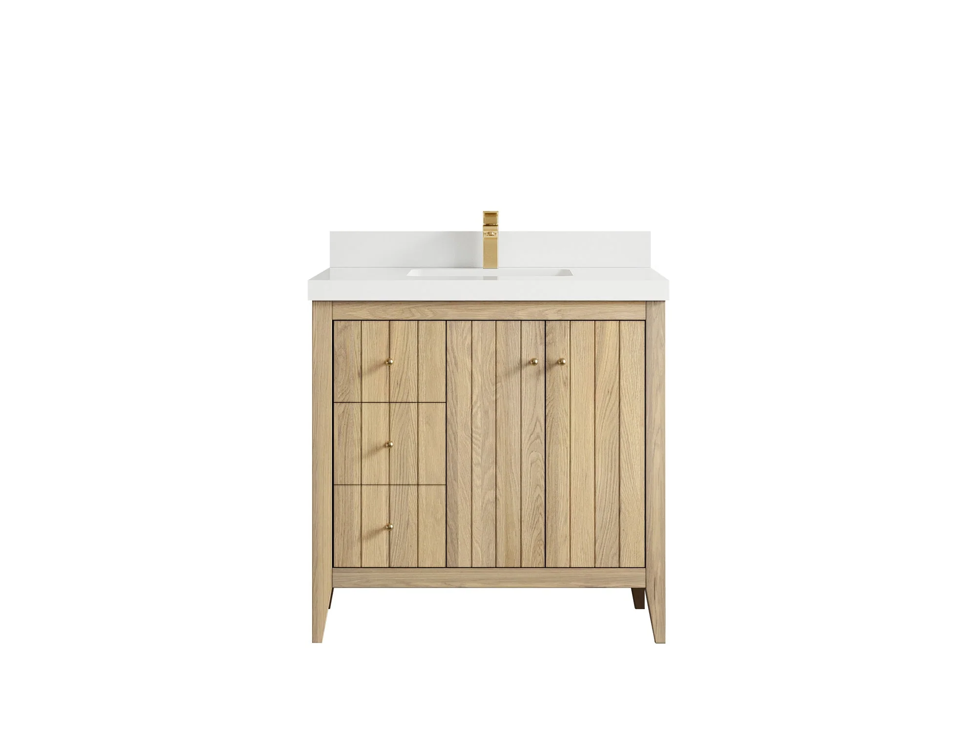 Atlanta White Oak 36 W x 22 D Center Sink Vanity for Elegant Bathrooms - Image 45