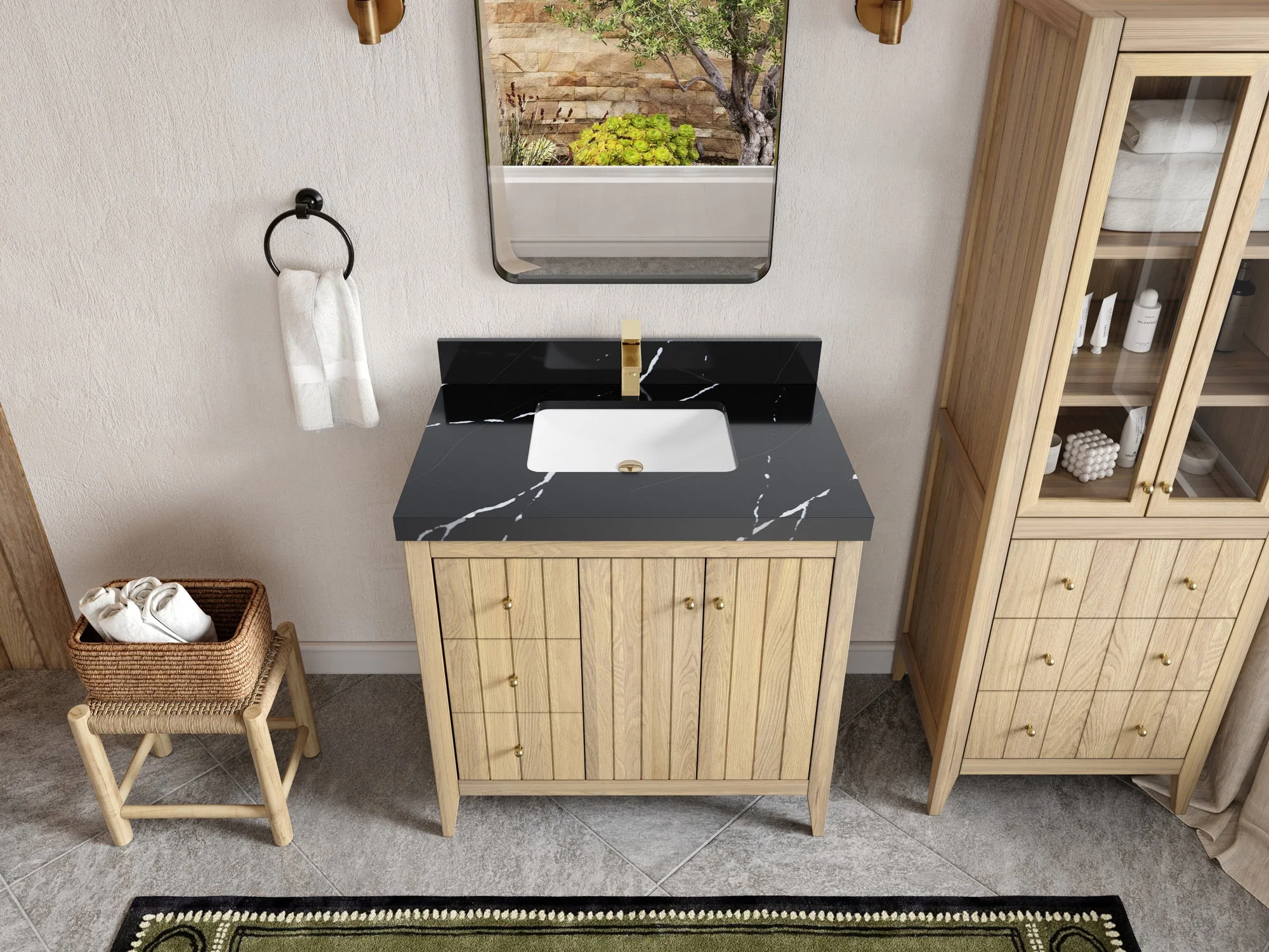 Atlanta White Oak 36 W x 22 D Center Sink Vanity for Elegant Bathrooms - Image 8