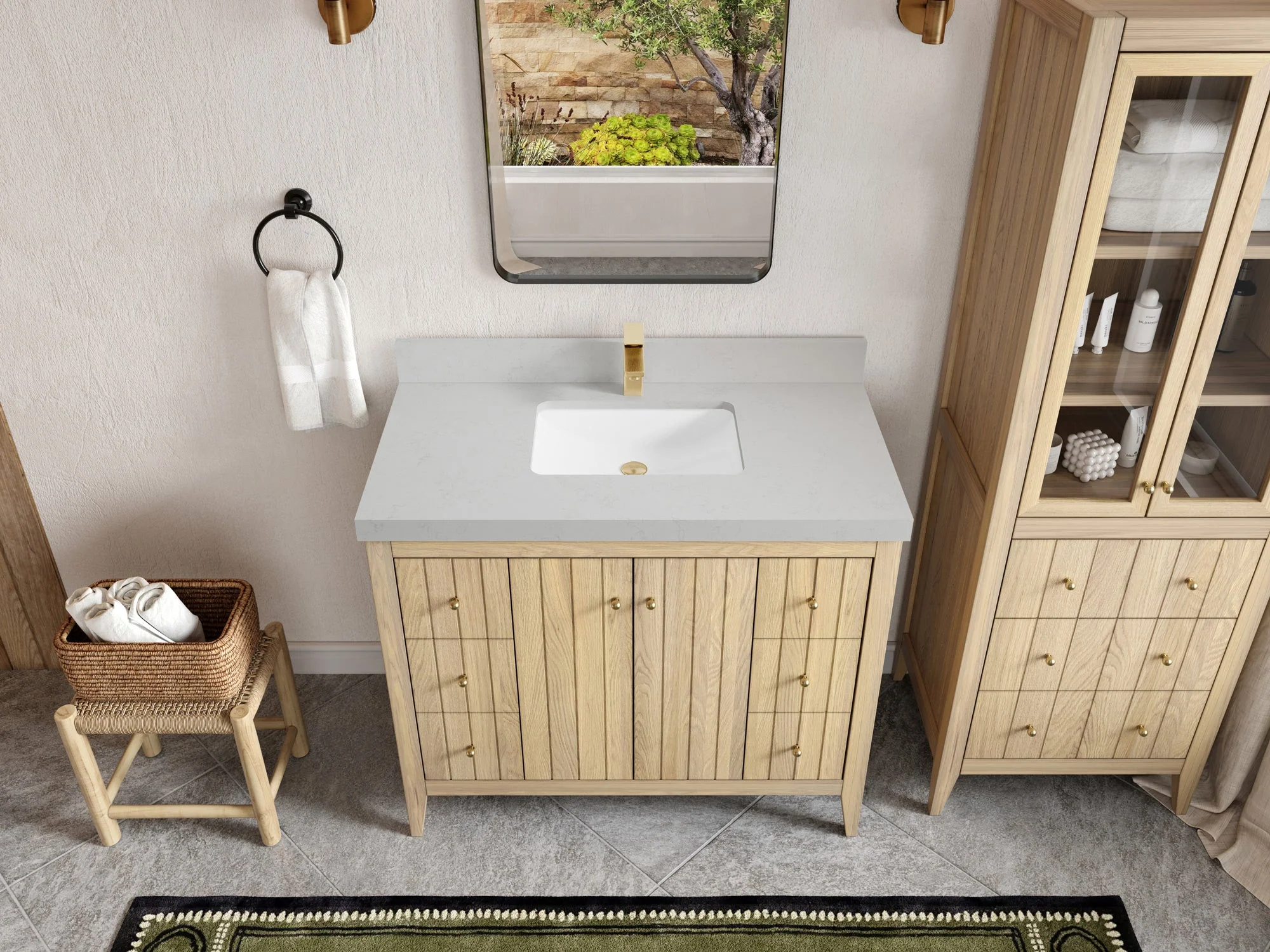 Atlanta White Oak 42 in. W x 22 in. D Single Sink Bathroom Vanity - Image 12