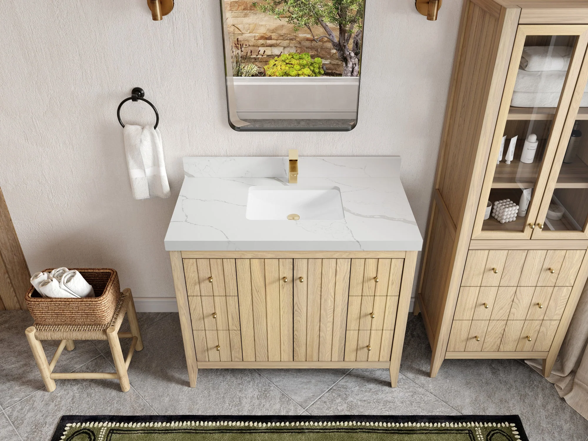 Atlanta White Oak 42 in. W x 22 in. D Single Sink Bathroom Vanity - Image 16