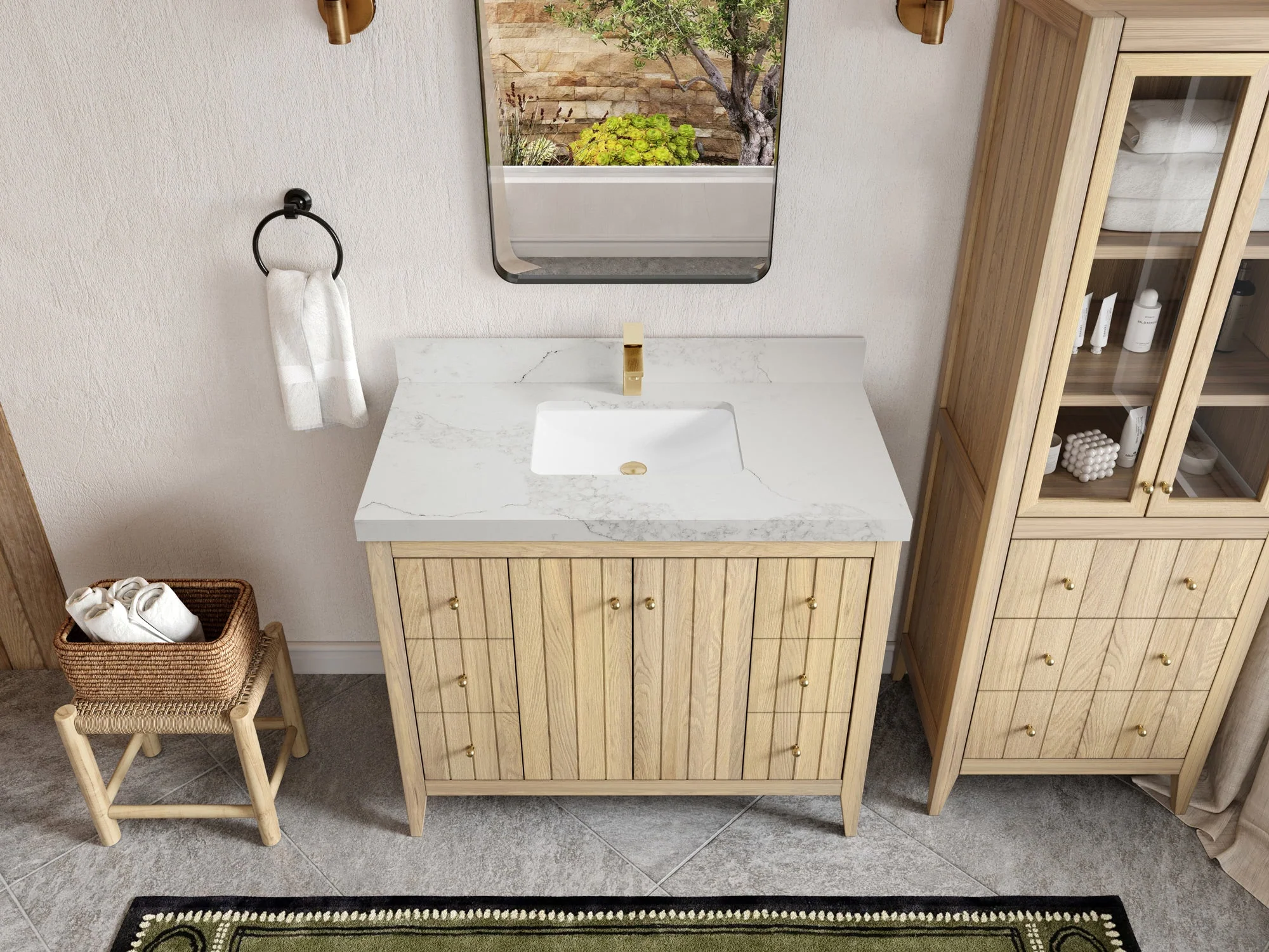 Atlanta White Oak 42 in. W x 22 in. D Single Sink Bathroom Vanity - Image 18