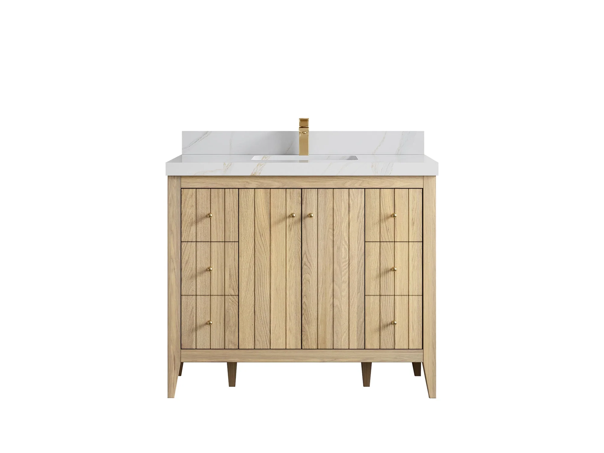 Atlanta White Oak 42 in. W x 22 in. D Single Sink Bathroom Vanity - Image 23