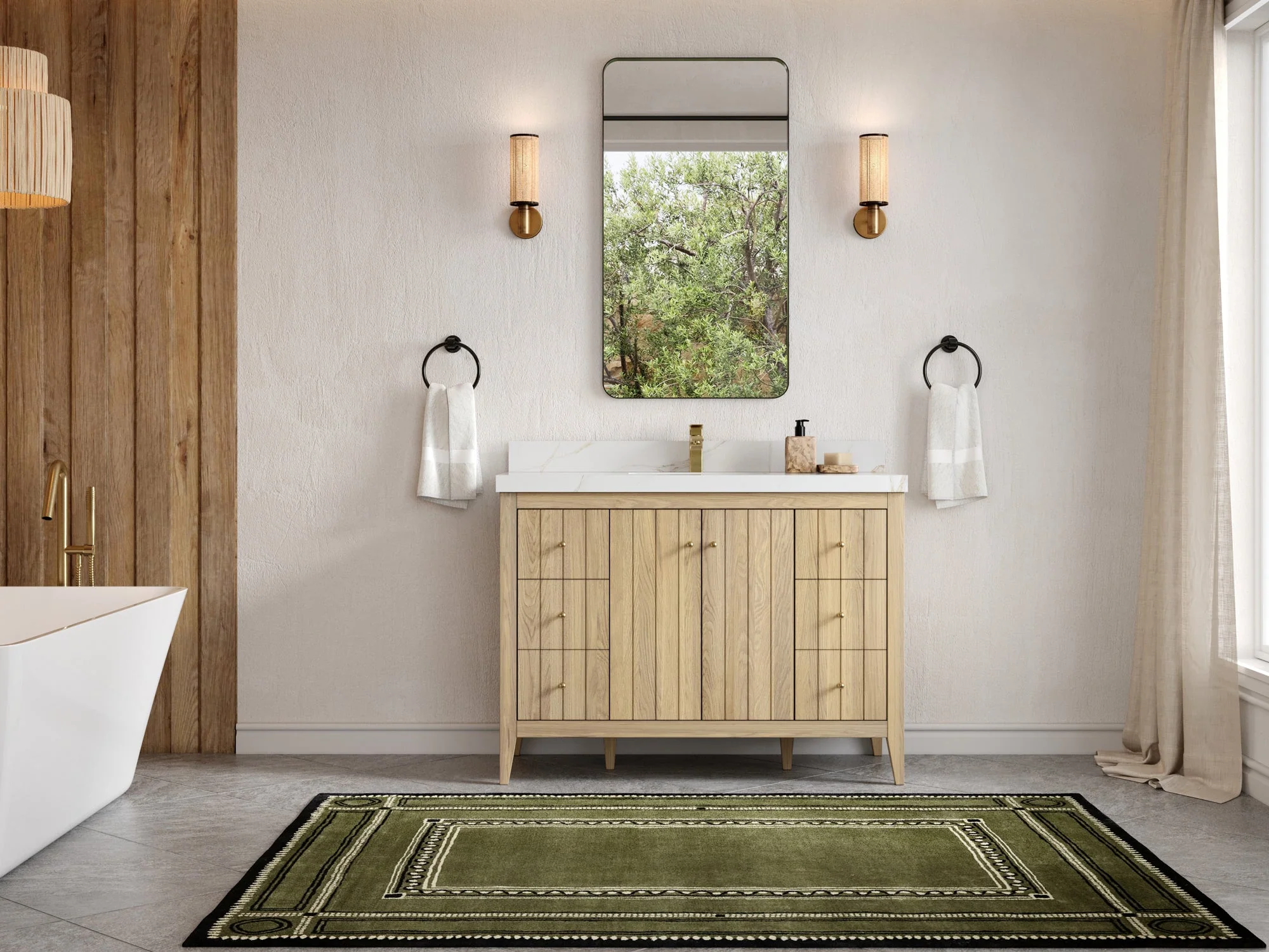 Atlanta White Oak 48 in. W x 22 in. D Single Sink Bathroom Vanity - Image 4