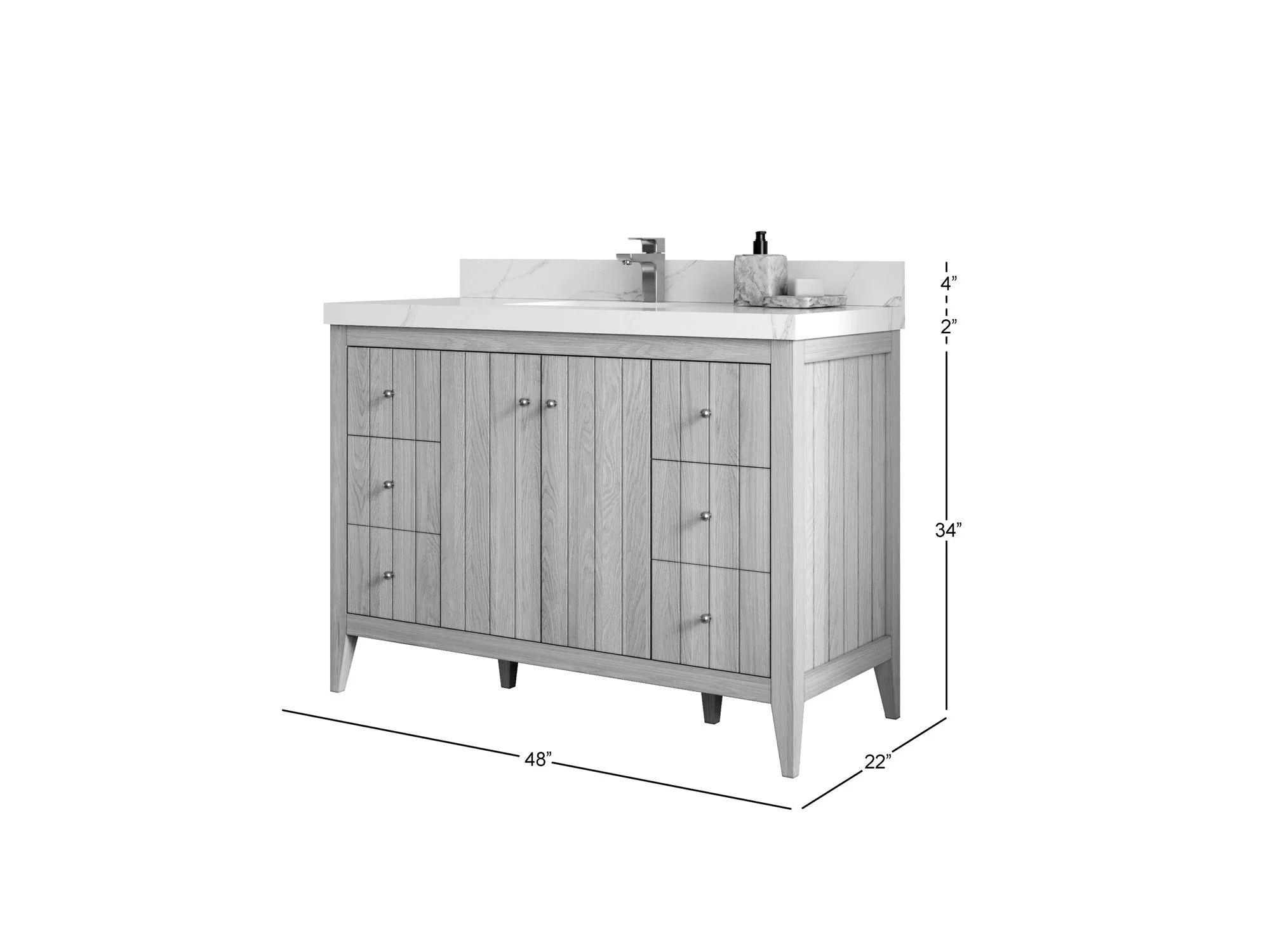Atlanta White Oak 48 in. W x 22 in. D Single Sink Bathroom Vanity - Image 5