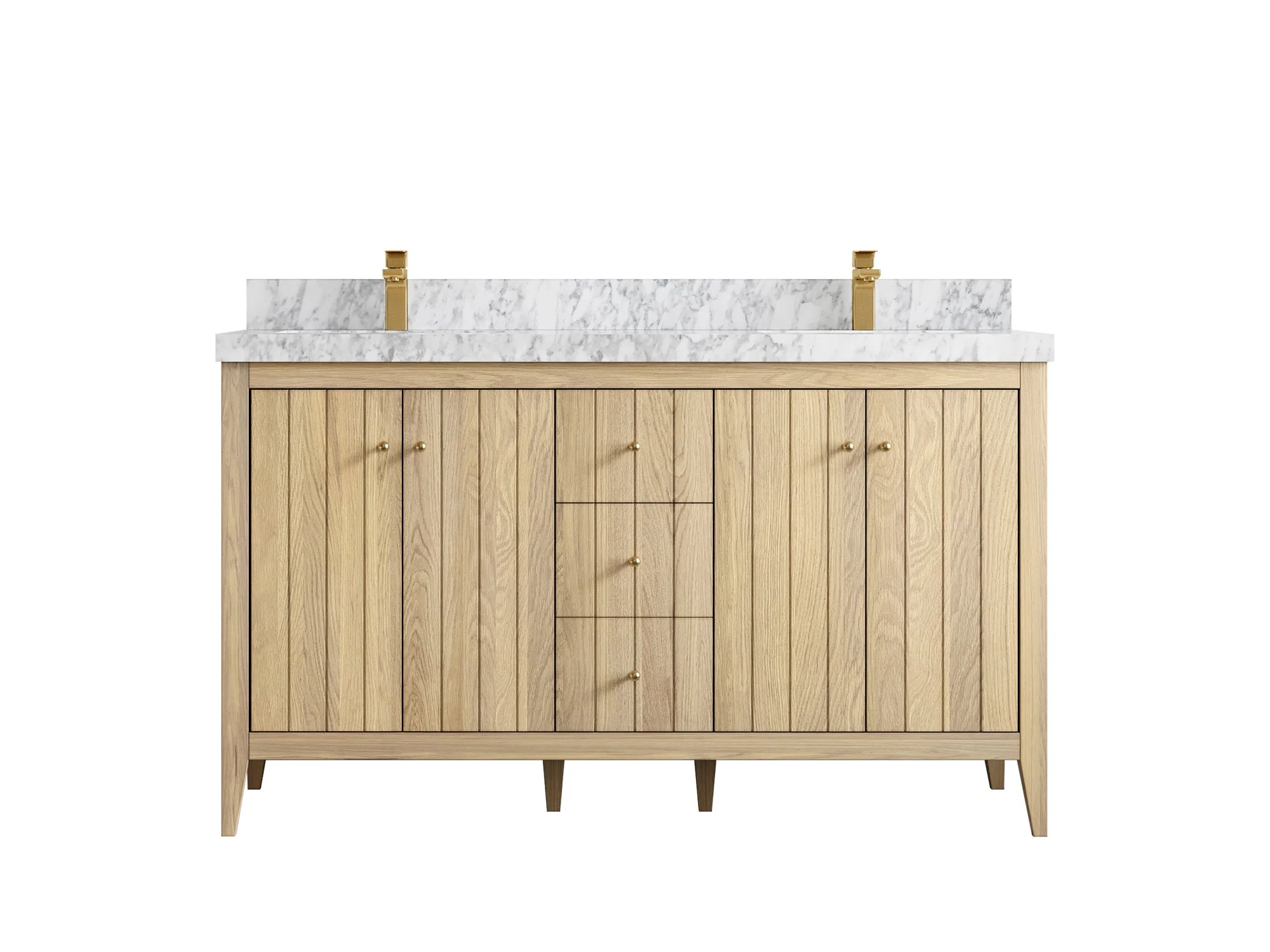 Atlanta White Oak 60 in. W x 22 in. D Double Sink Bathroom Vanity - Image 11