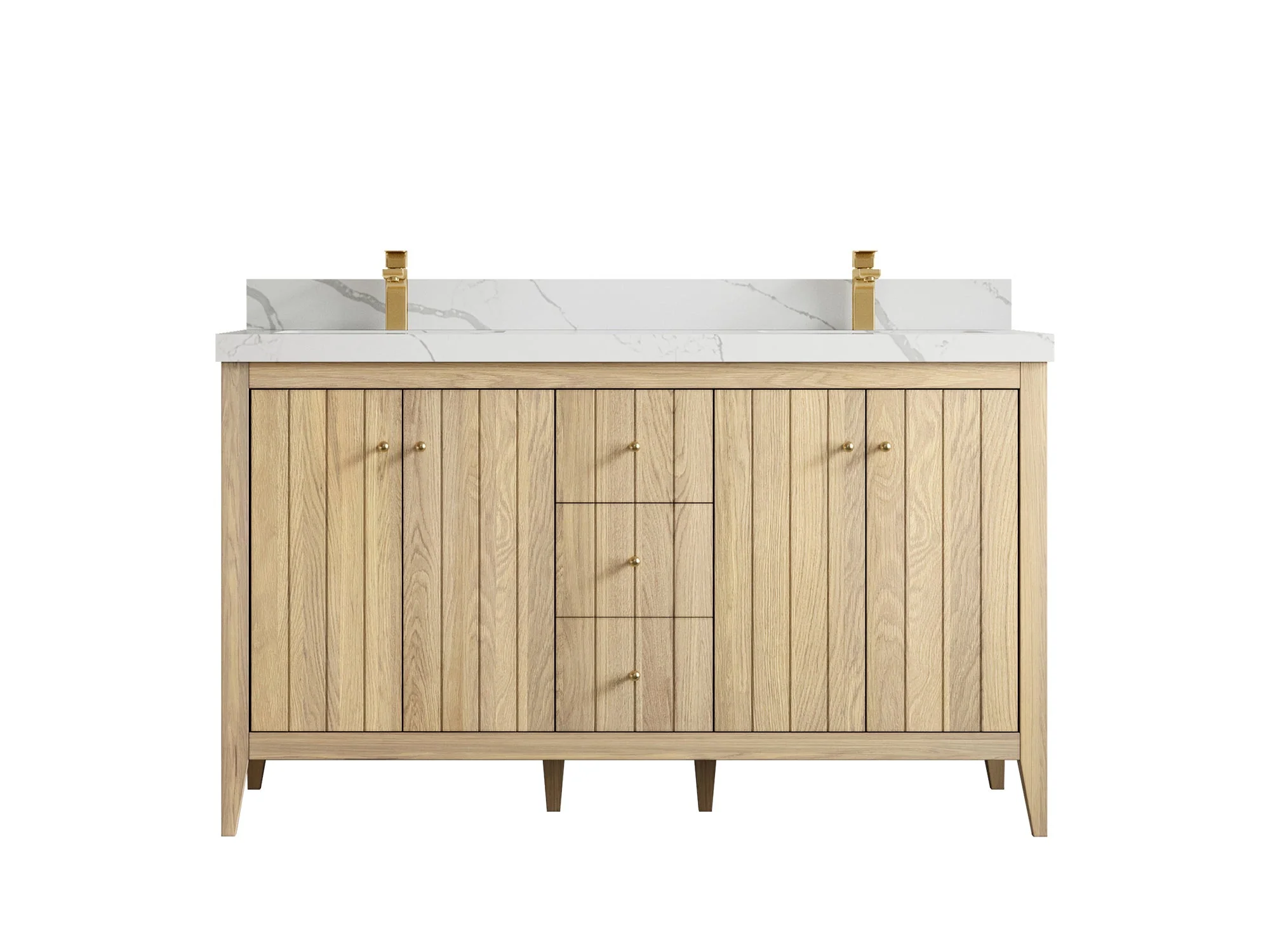 Atlanta White Oak 60 in. W x 22 in. D Double Sink Bathroom Vanity - Image 17