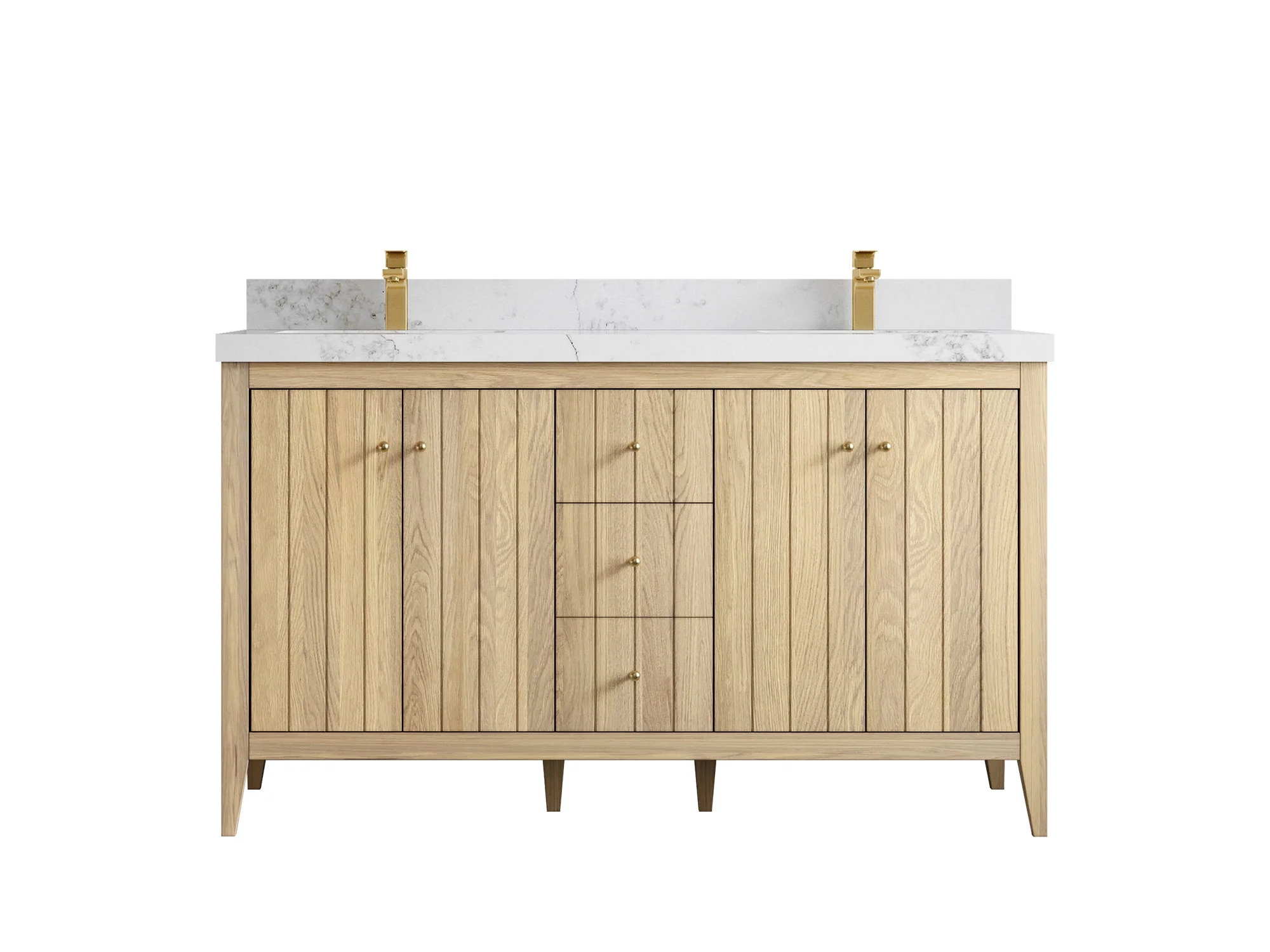 Atlanta White Oak 60 in. W x 22 in. D Double Sink Bathroom Vanity - Image 19