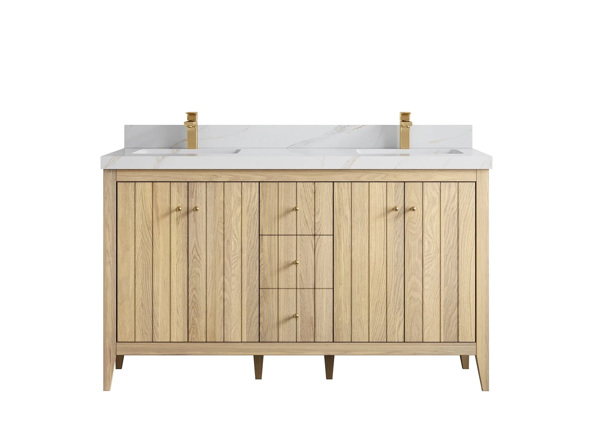 Atlanta White Oak 60 in. W x 22 in. D Double Sink Bathroom Vanity - Image 23