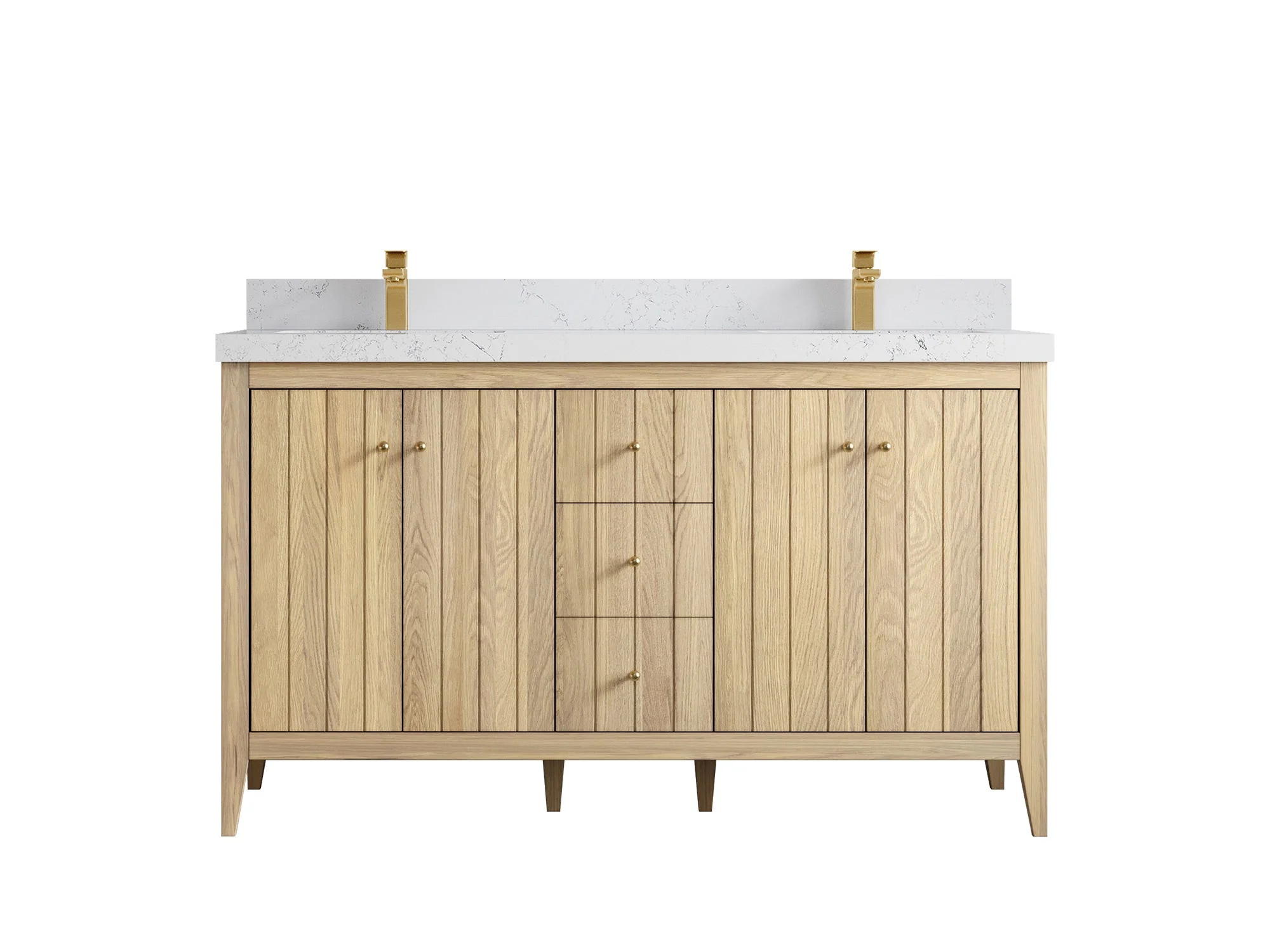 Atlanta White Oak 60 in. W x 22 in. D Double Sink Bathroom Vanity - Image 31