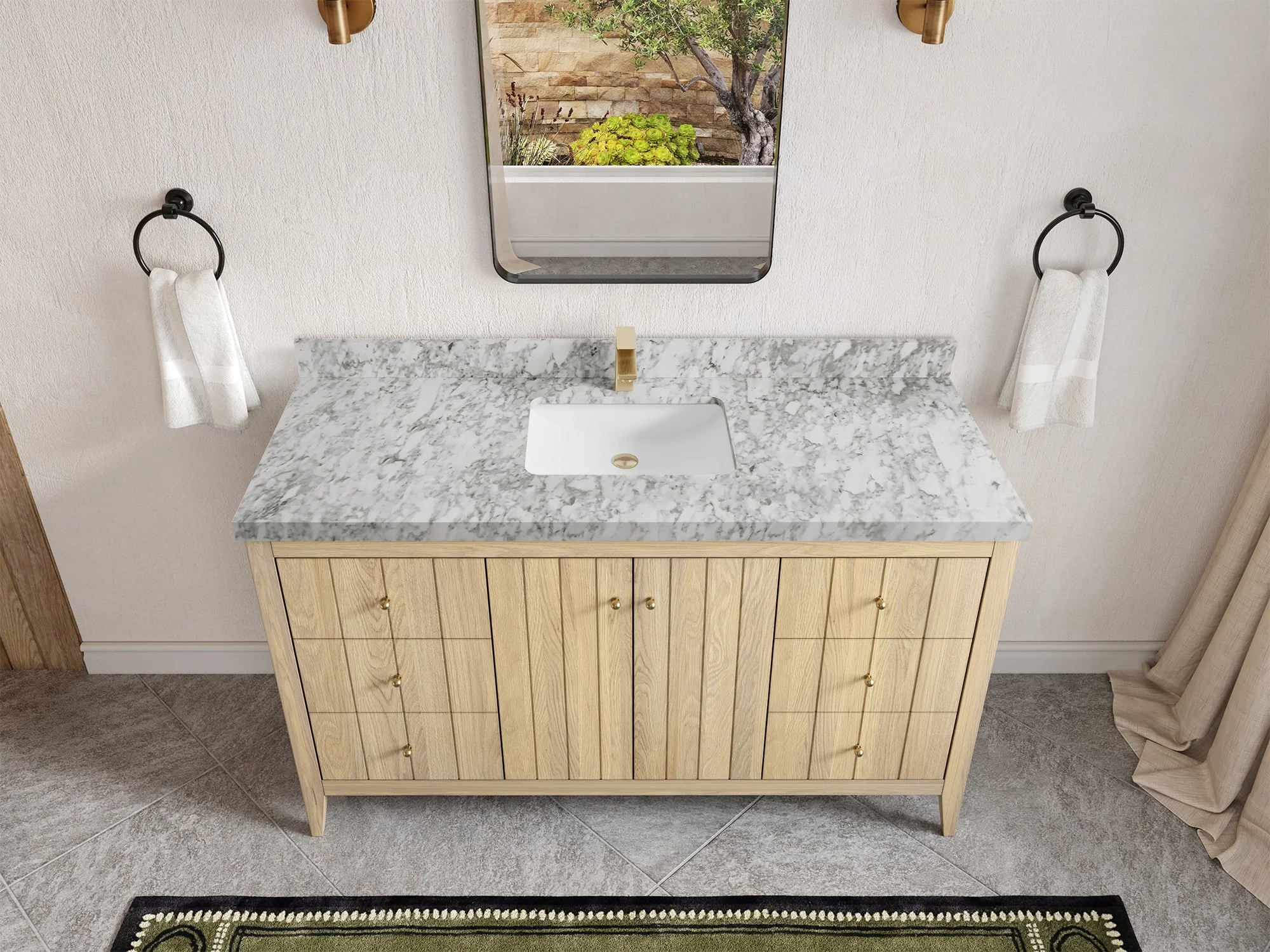 Atlanta White Oak 60 in. W x 22 in. D Single Sink Bathroom Vanity - Image 10