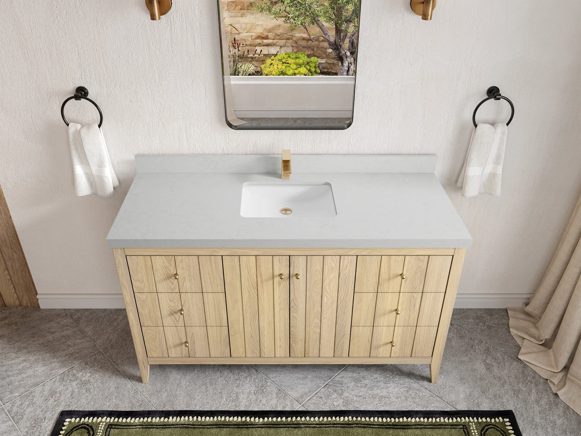 Atlanta White Oak 60 in. W x 22 in. D Single Sink Bathroom Vanity - Image 12
