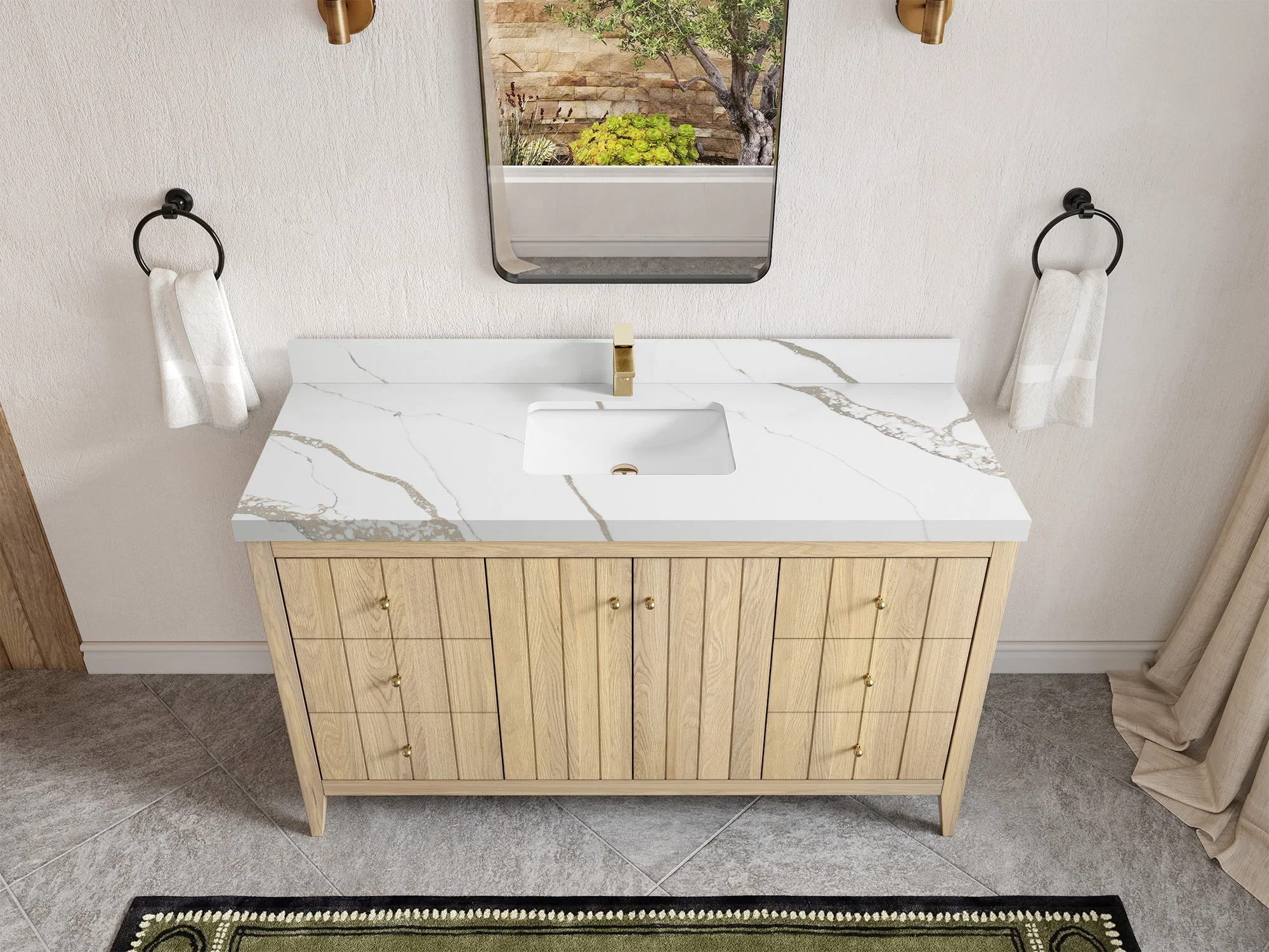 Atlanta White Oak 60 in. W x 22 in. D Single Sink Bathroom Vanity - Image 14