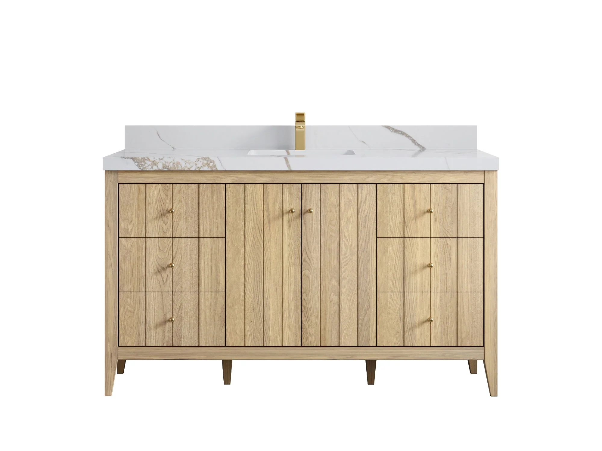Atlanta White Oak 60 in. W x 22 in. D Single Sink Bathroom Vanity - Image 15