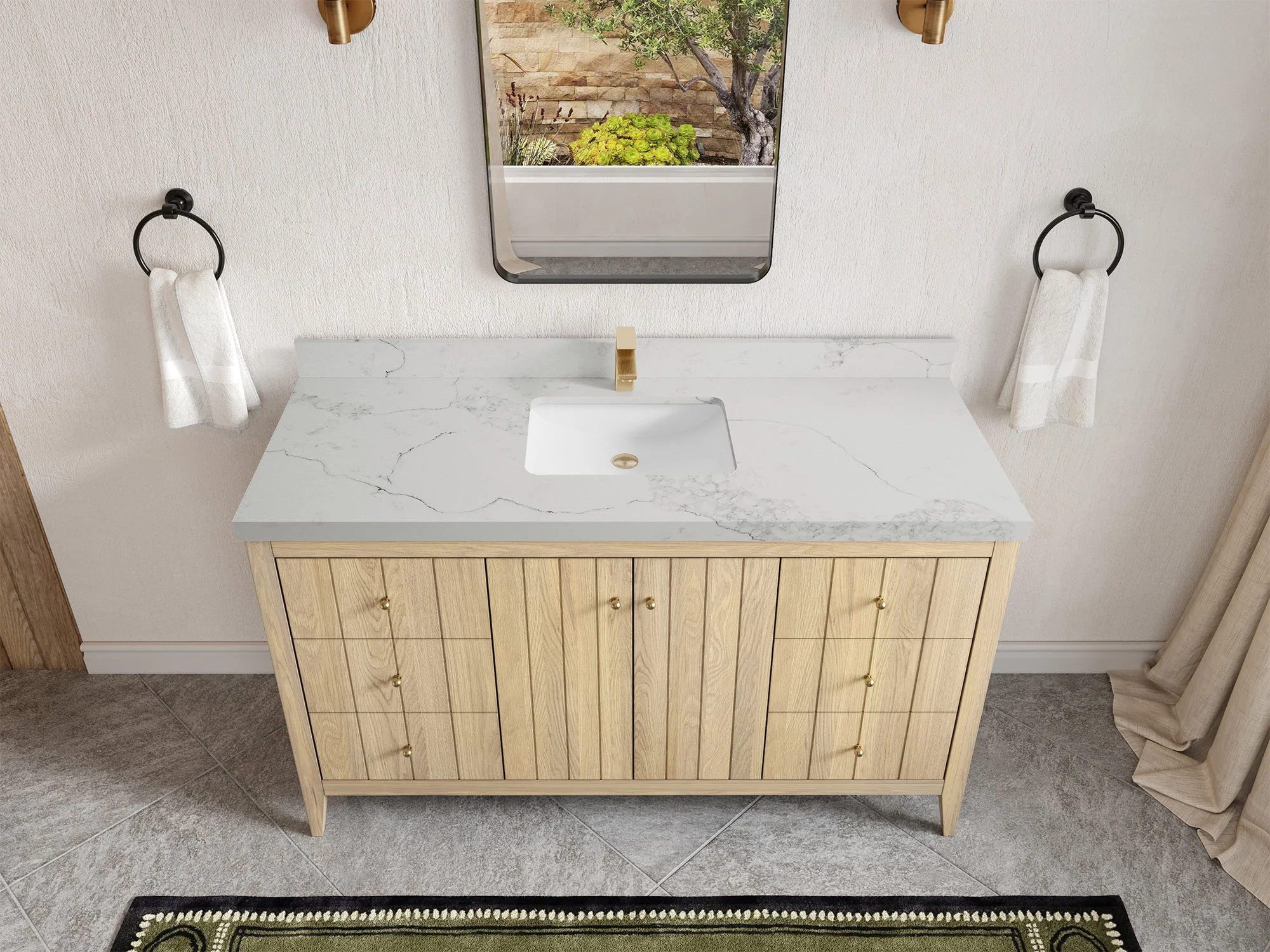 Atlanta White Oak 60 in. W x 22 in. D Single Sink Bathroom Vanity - Image 18